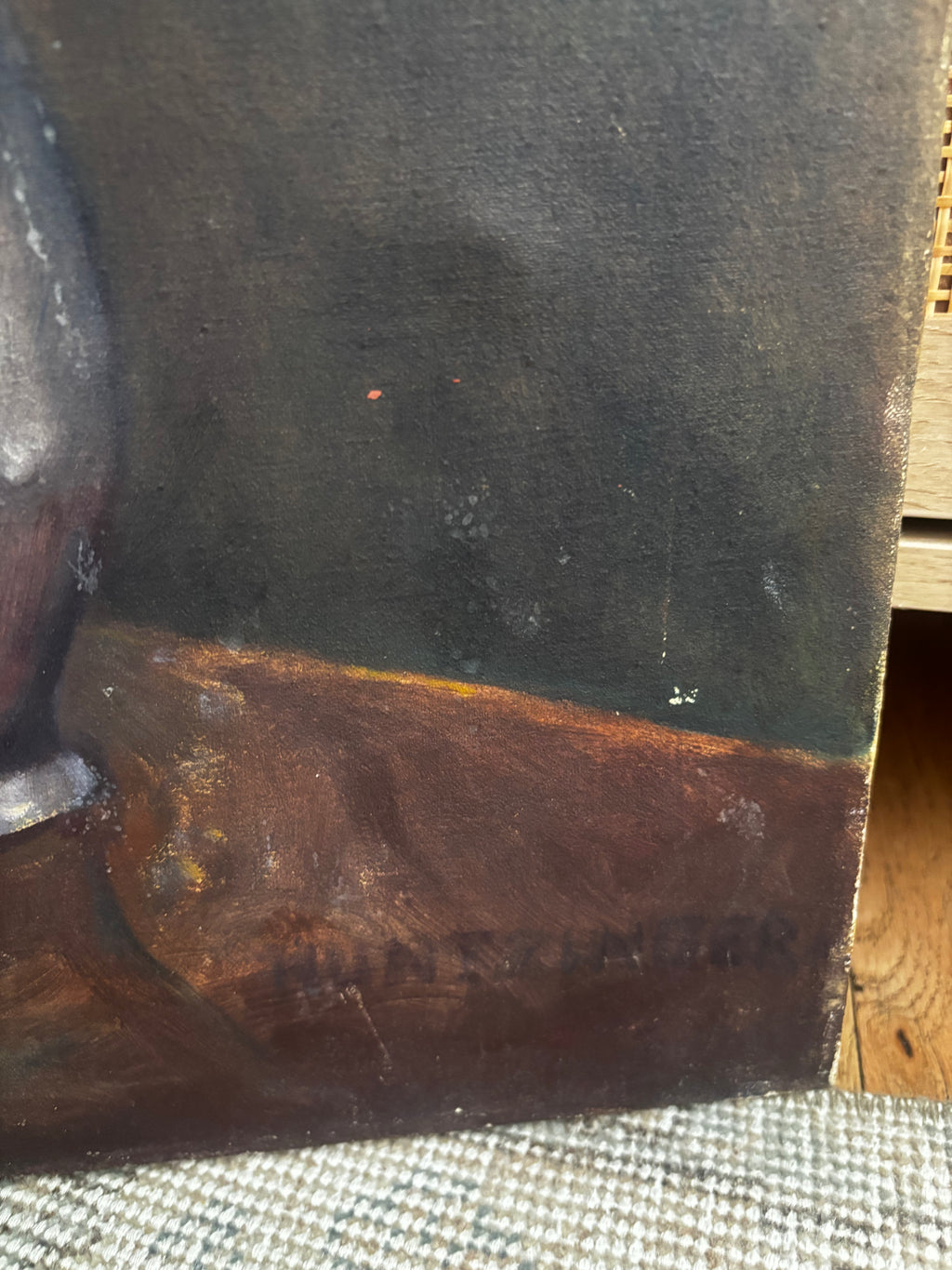 Vintage Iris Still Life Oil Painting