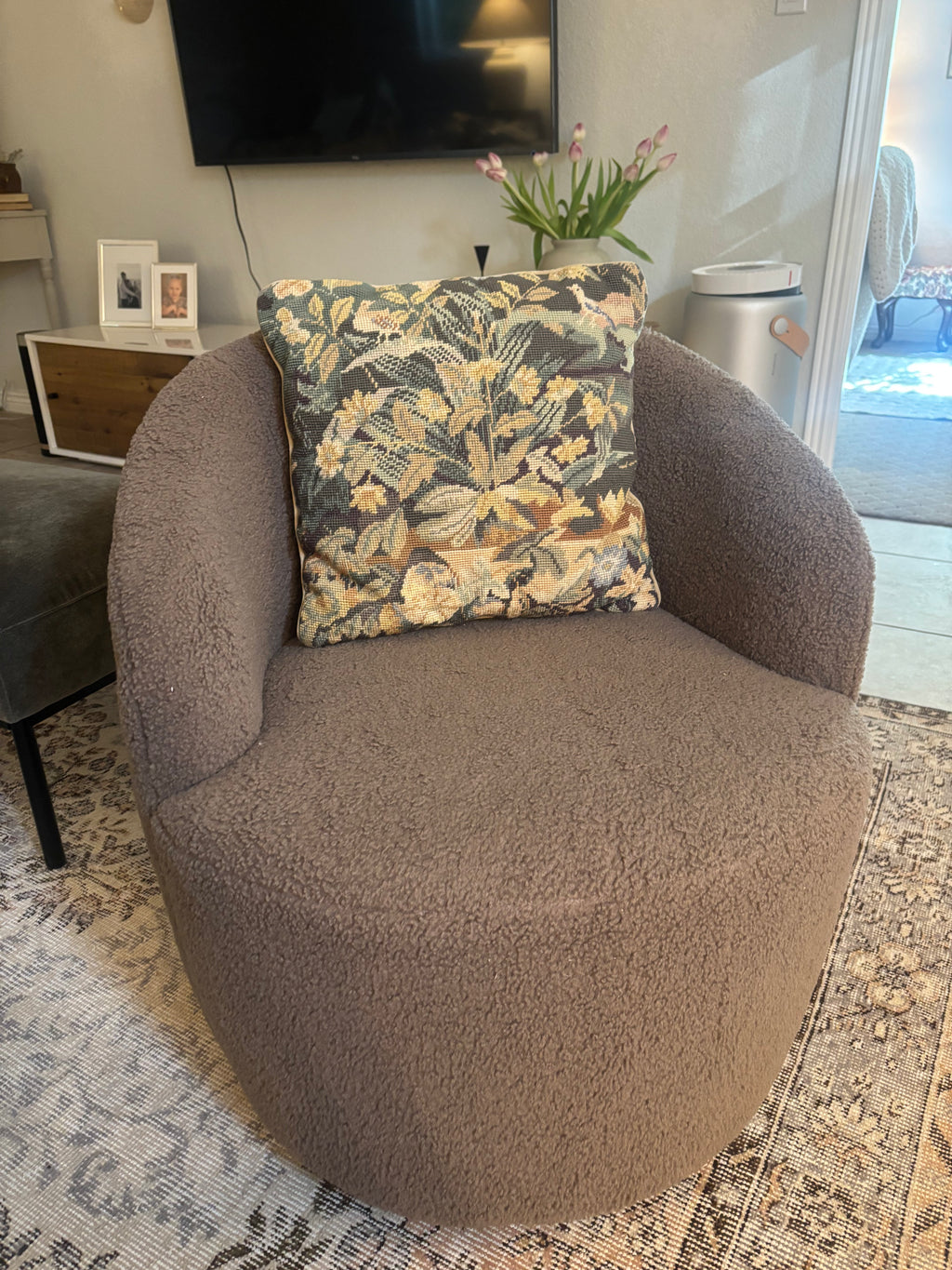 Vintage Aubusson-Style Needlepoint Pillow