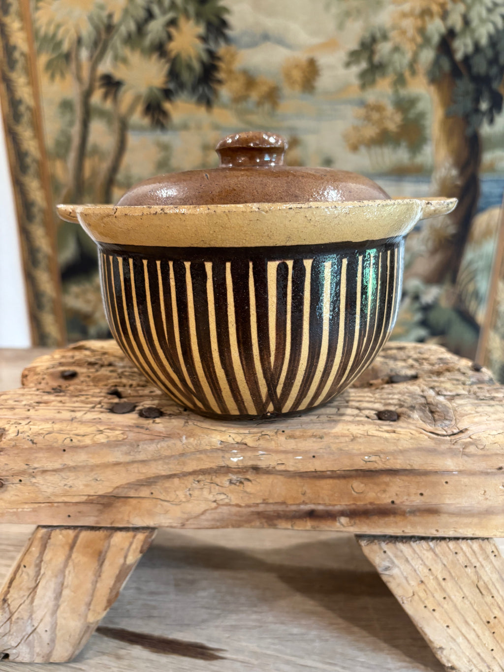 Antique French Advertising Terrine Pot With Lid - Charcuterie-Comestibles