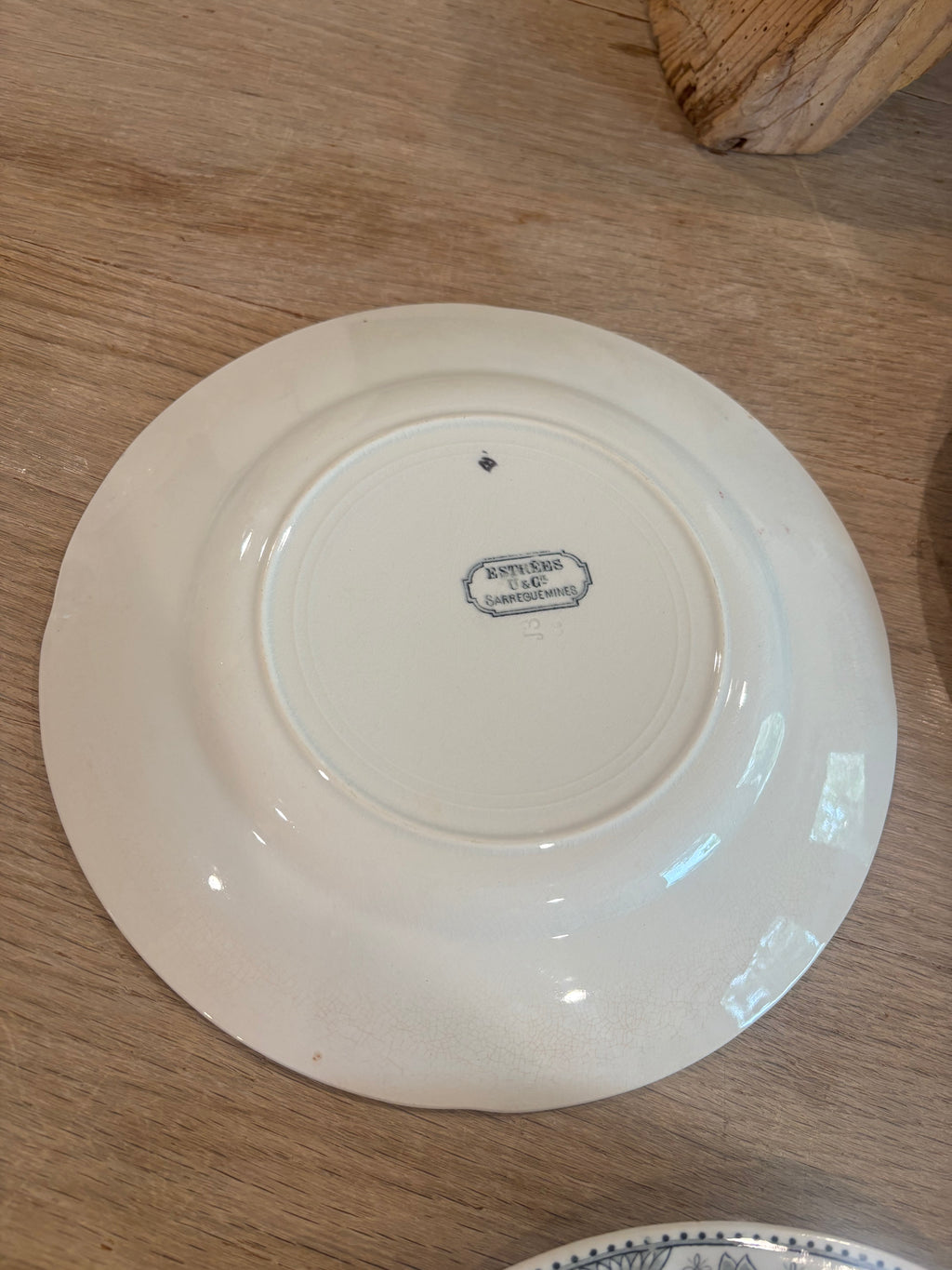 Antique French Estrées Black Transferware Plate by U&C Sarreguemines