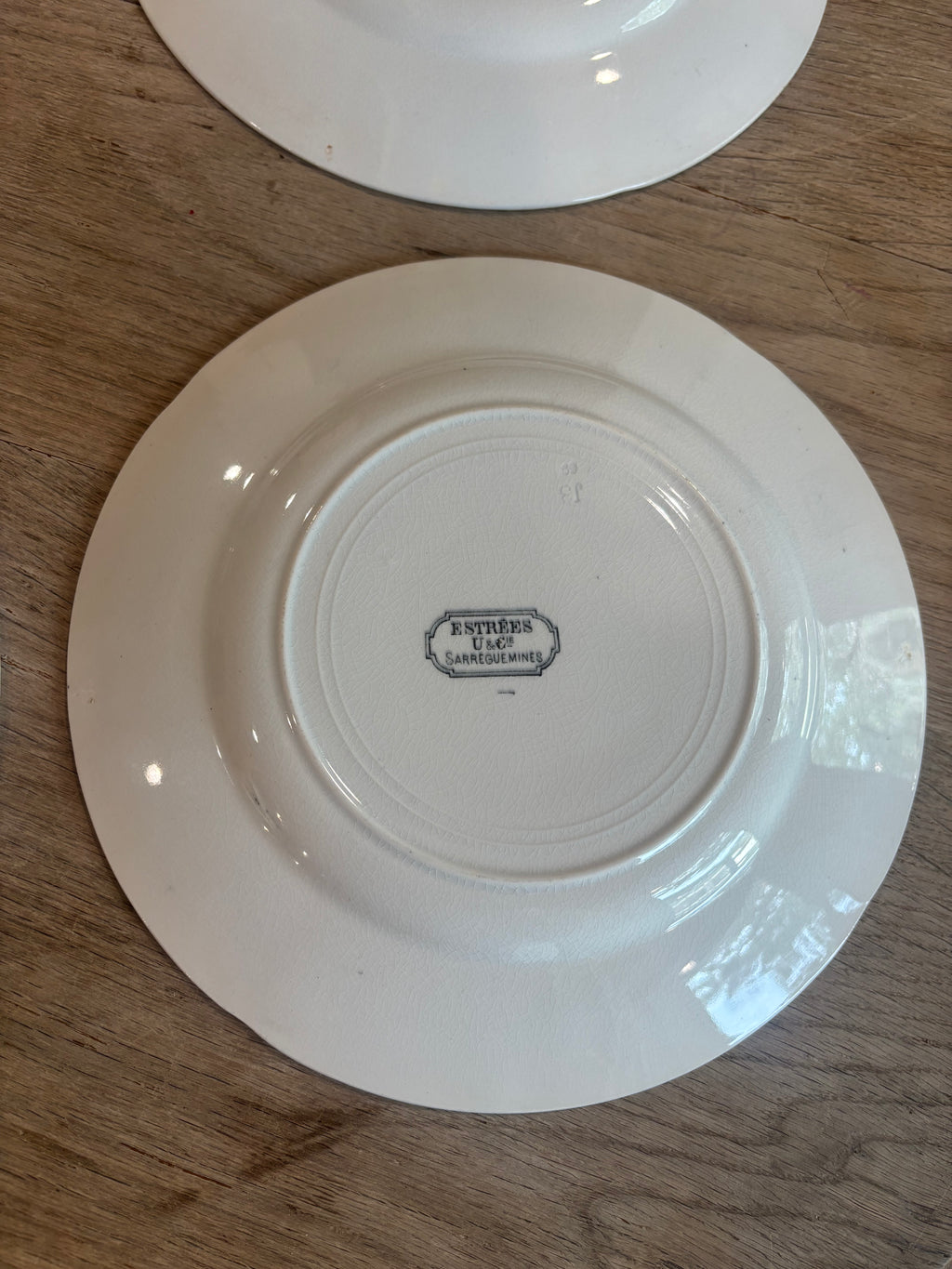 Antique French Estrées Black Transferware Plate by U&C Sarreguemines