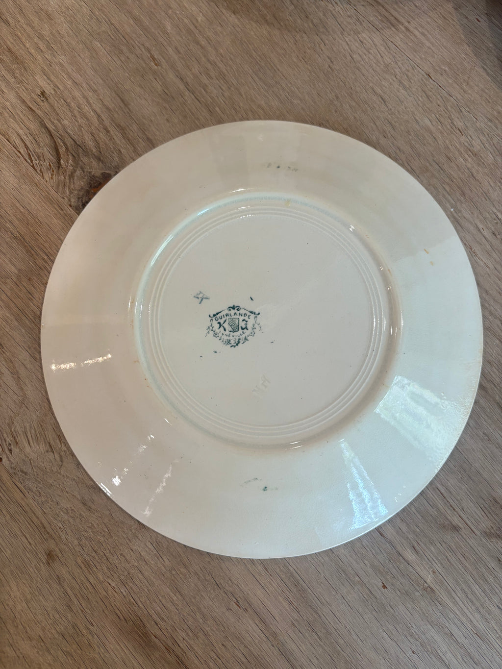 Antique French Guirlande Transferware Plate by Keller & Guérin Lunéville