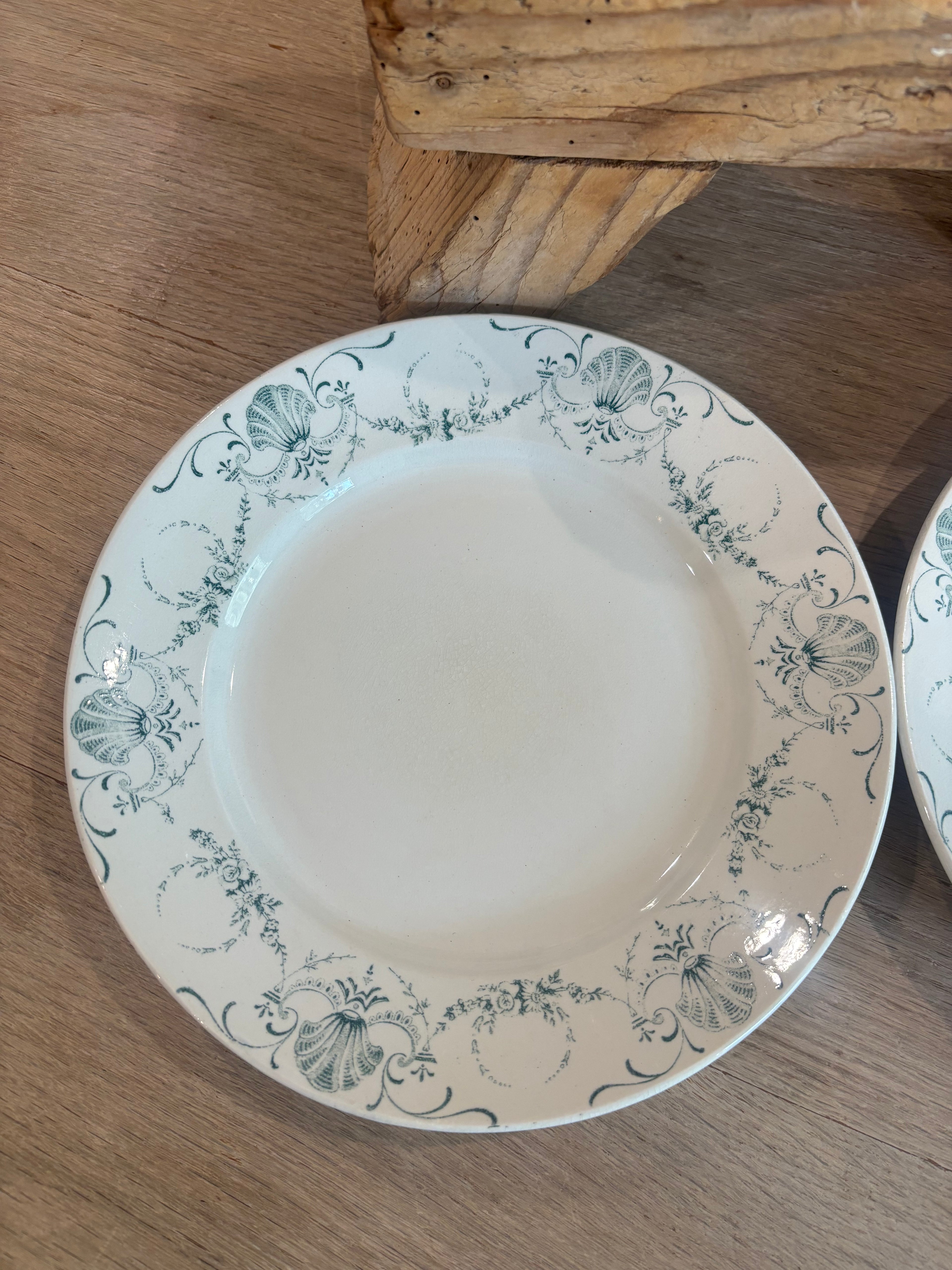 Antique French Guirlande Transferware Plate by Keller & Guérin Lunéville