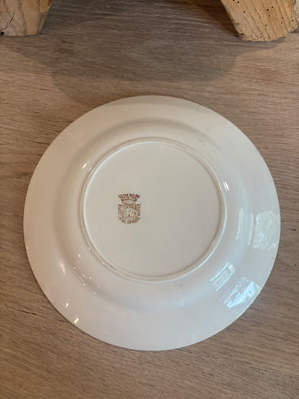 Antique French Green Transferware Plate by Gien