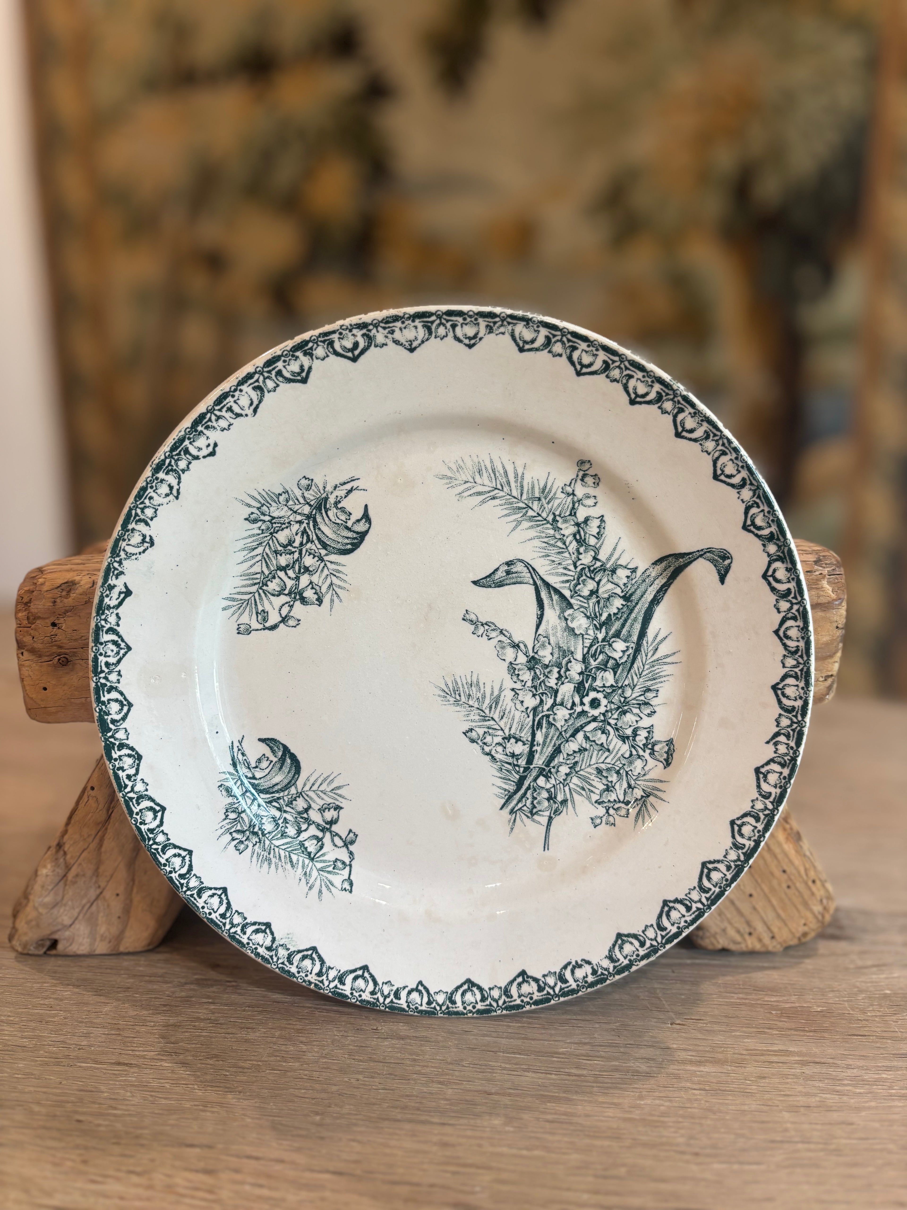 Antique French Muguet Transferware Plate by Amandinoise
