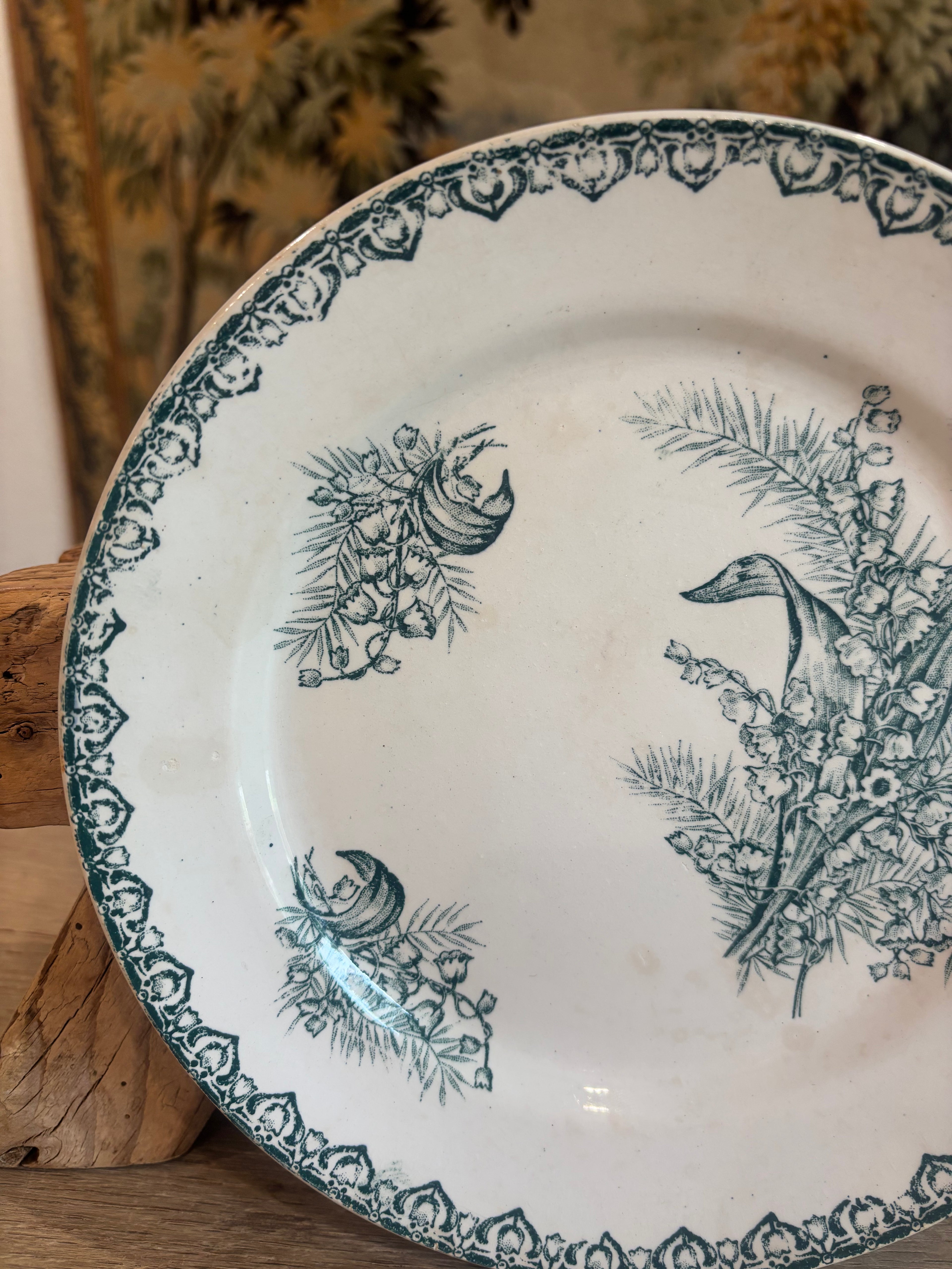 Antique French Muguet Transferware Plate by Amandinoise
