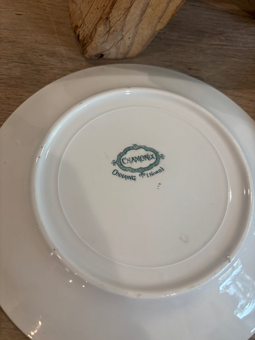 Antique French Chamonix Transferware Plate by Faïencerie d'Onnaing