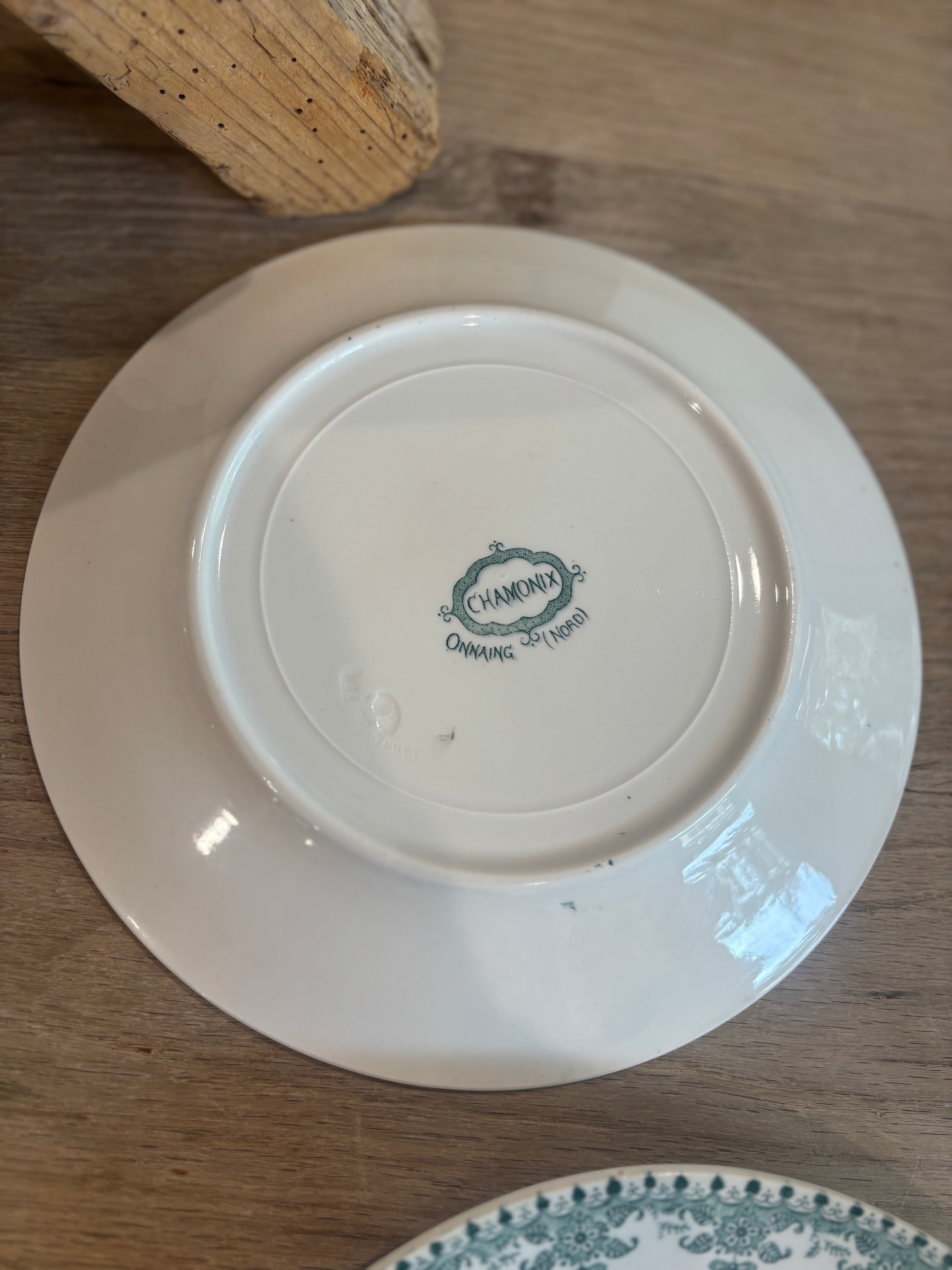 Antique French Chamonix Transferware Plate by Faïencerie d'Onnaing