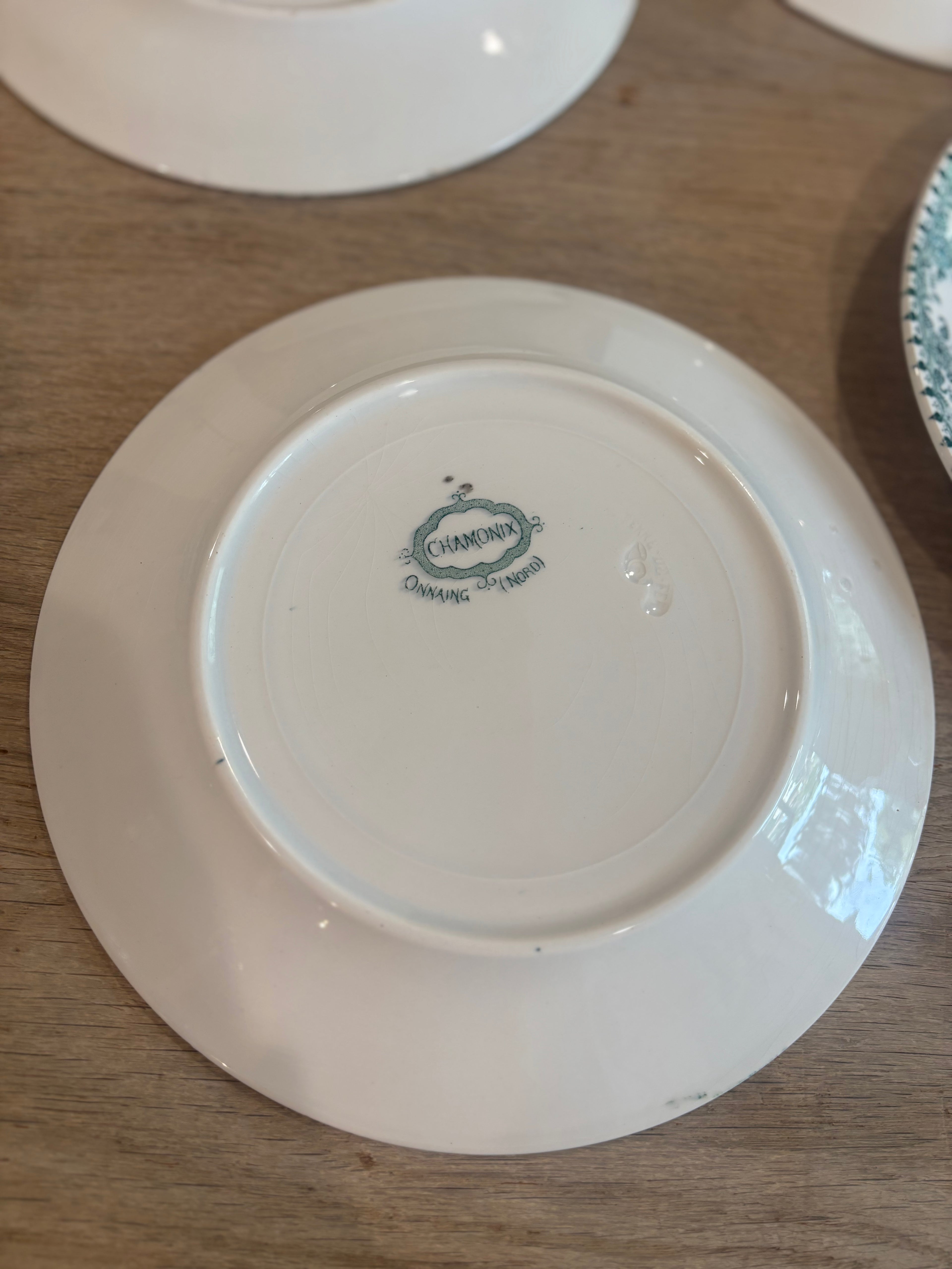 Antique French Chamonix Transferware Plate by Faïencerie d'Onnaing