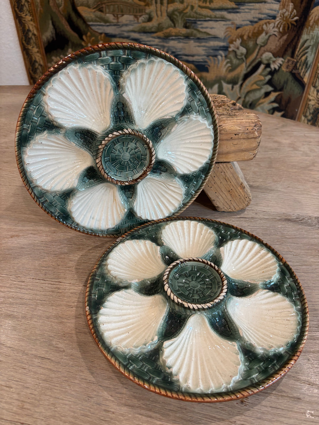 Antique French Longchamp Oyster Plate