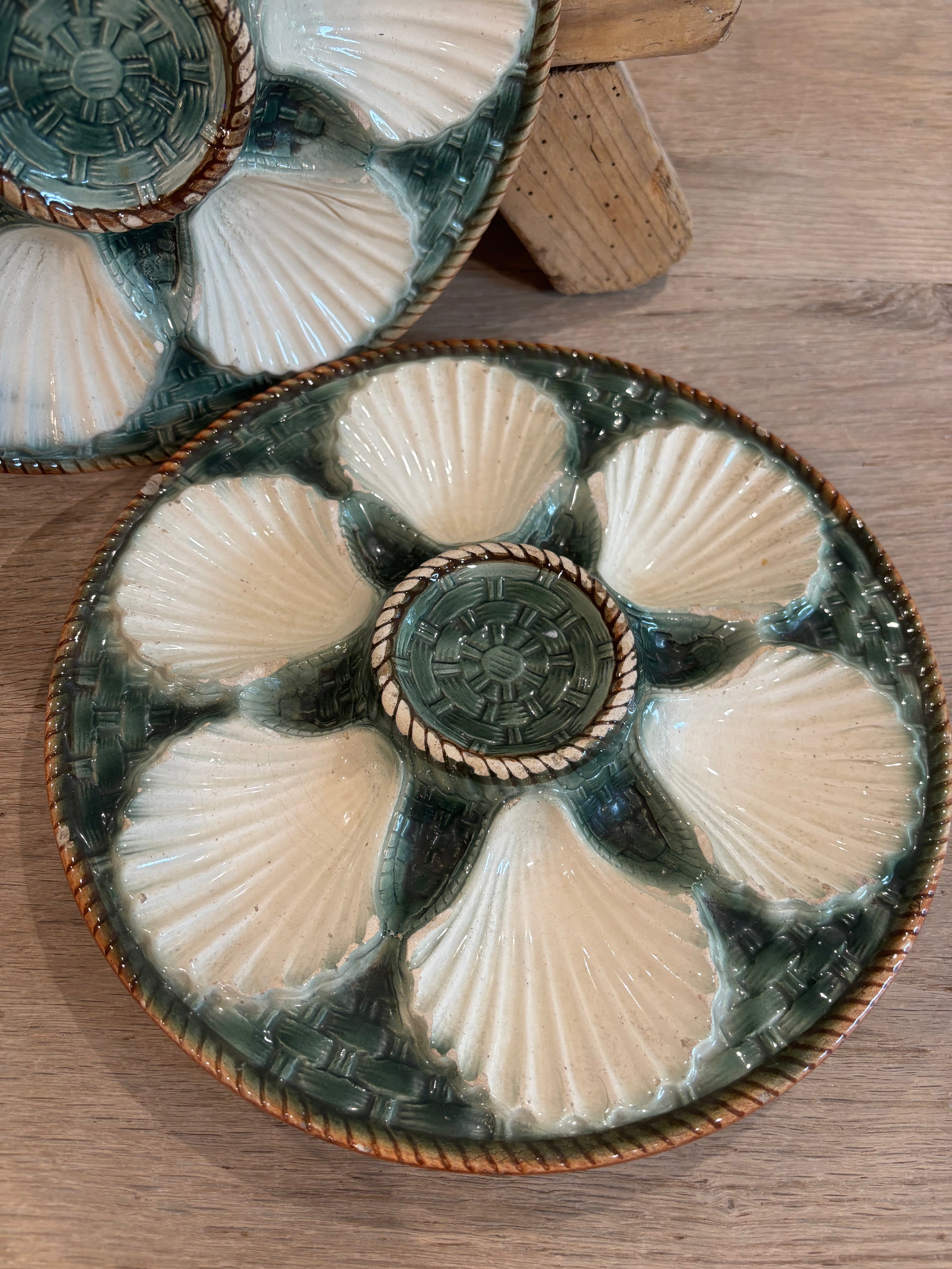 Antique French Longchamp Oyster Plate