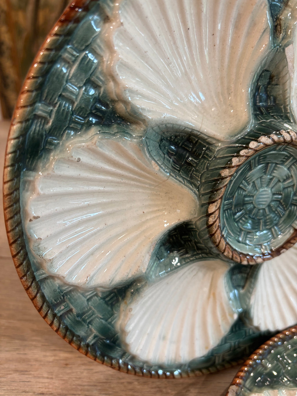 Antique French Longchamp Oyster Plate