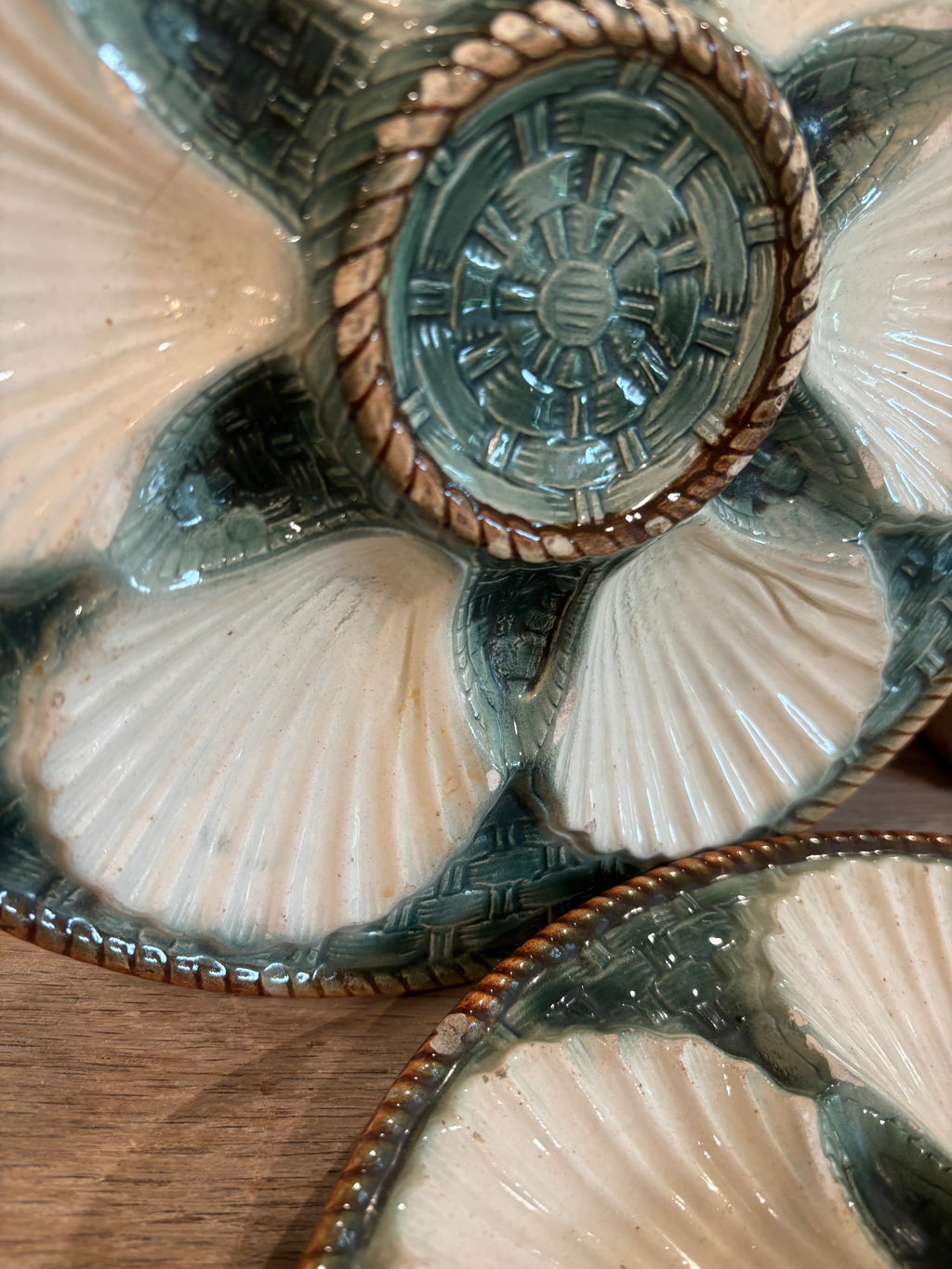 Antique French Longchamp Oyster Plate