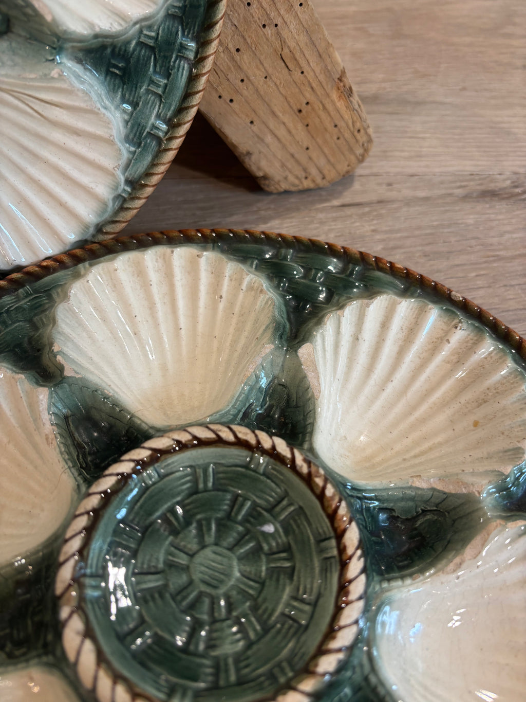 Antique French Longchamp Oyster Plate