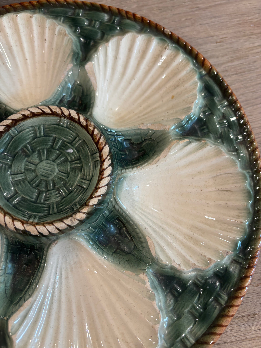 Antique French Longchamp Oyster Plate