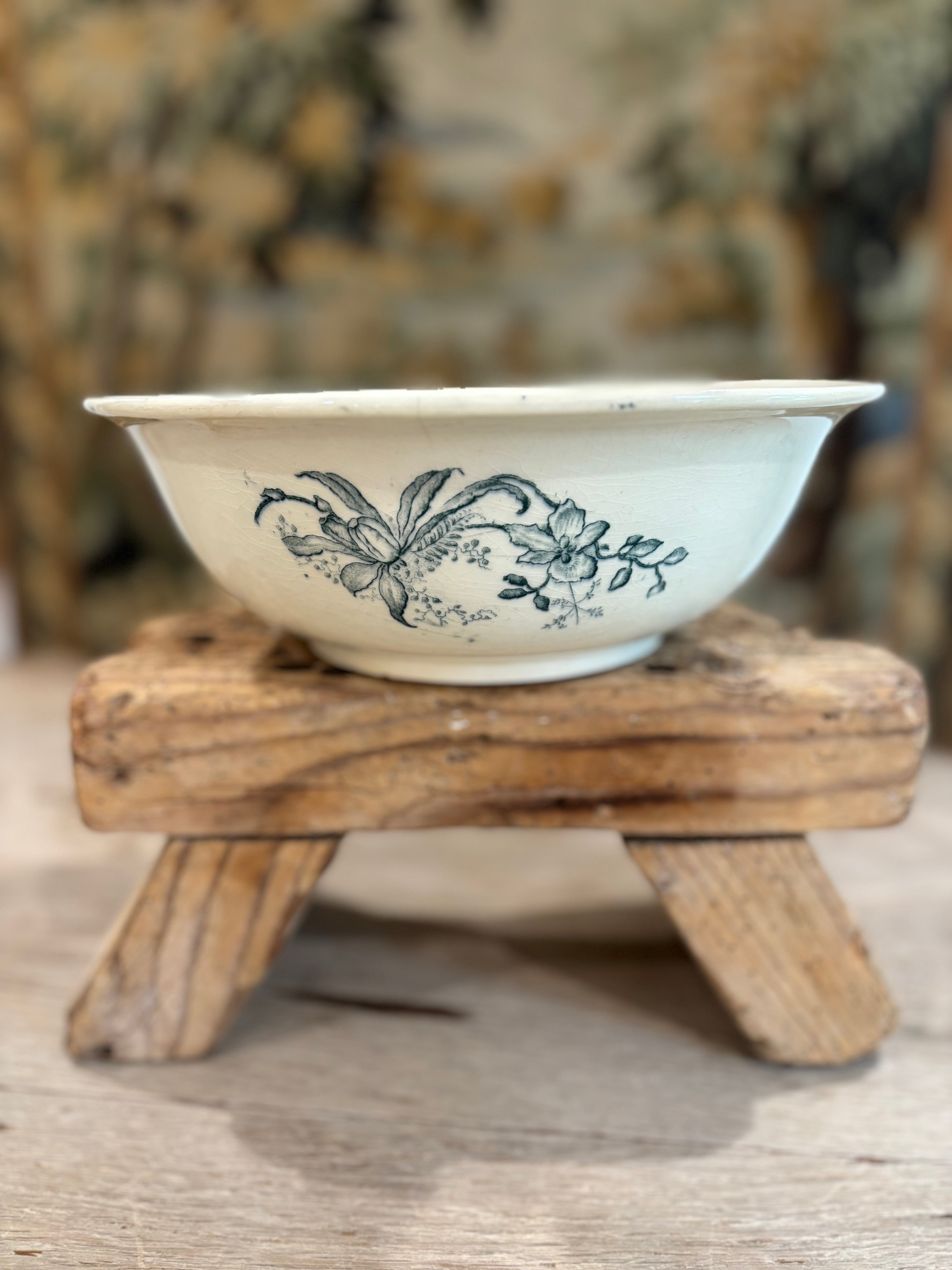 Antique French Terre de Fer Bowl