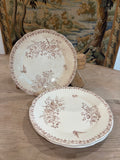 Antique French "Moisson" Brown Transferware Plate by Faïencerie d'Onnaing