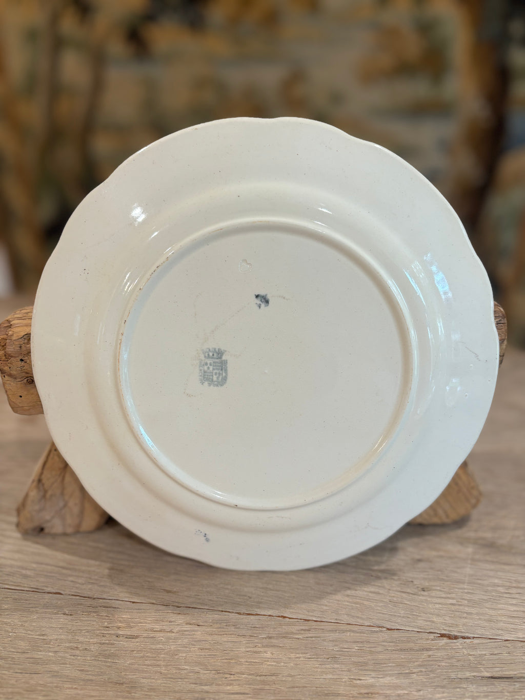 Antique French "Moisson" Brown Transferware Plate by Faïencerie d'Onnaing