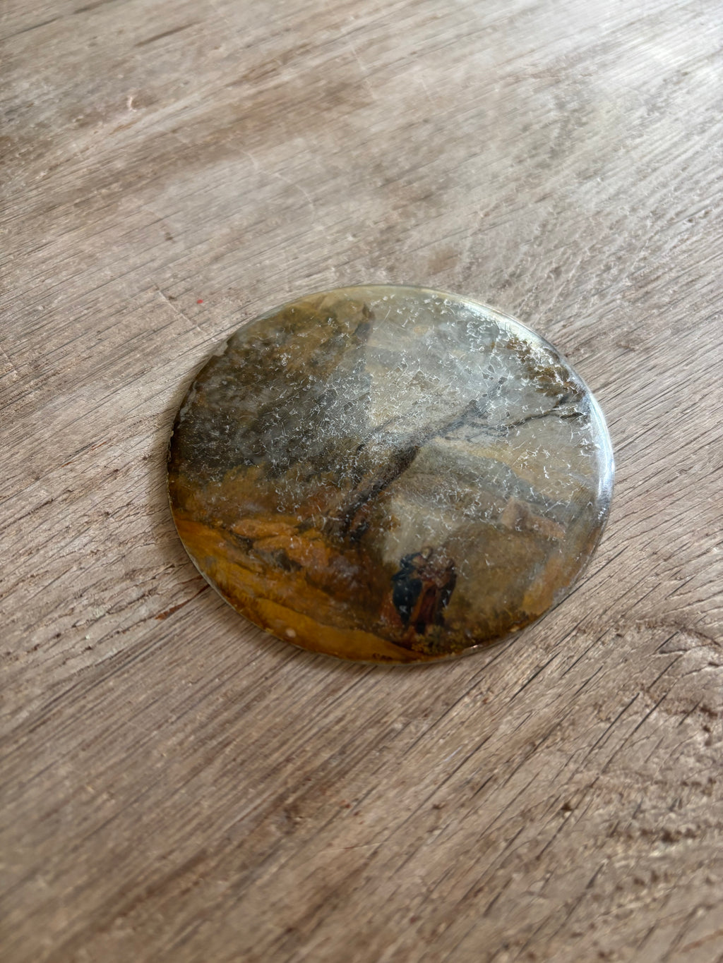 Antique French Miniature Convex Glass Landscape