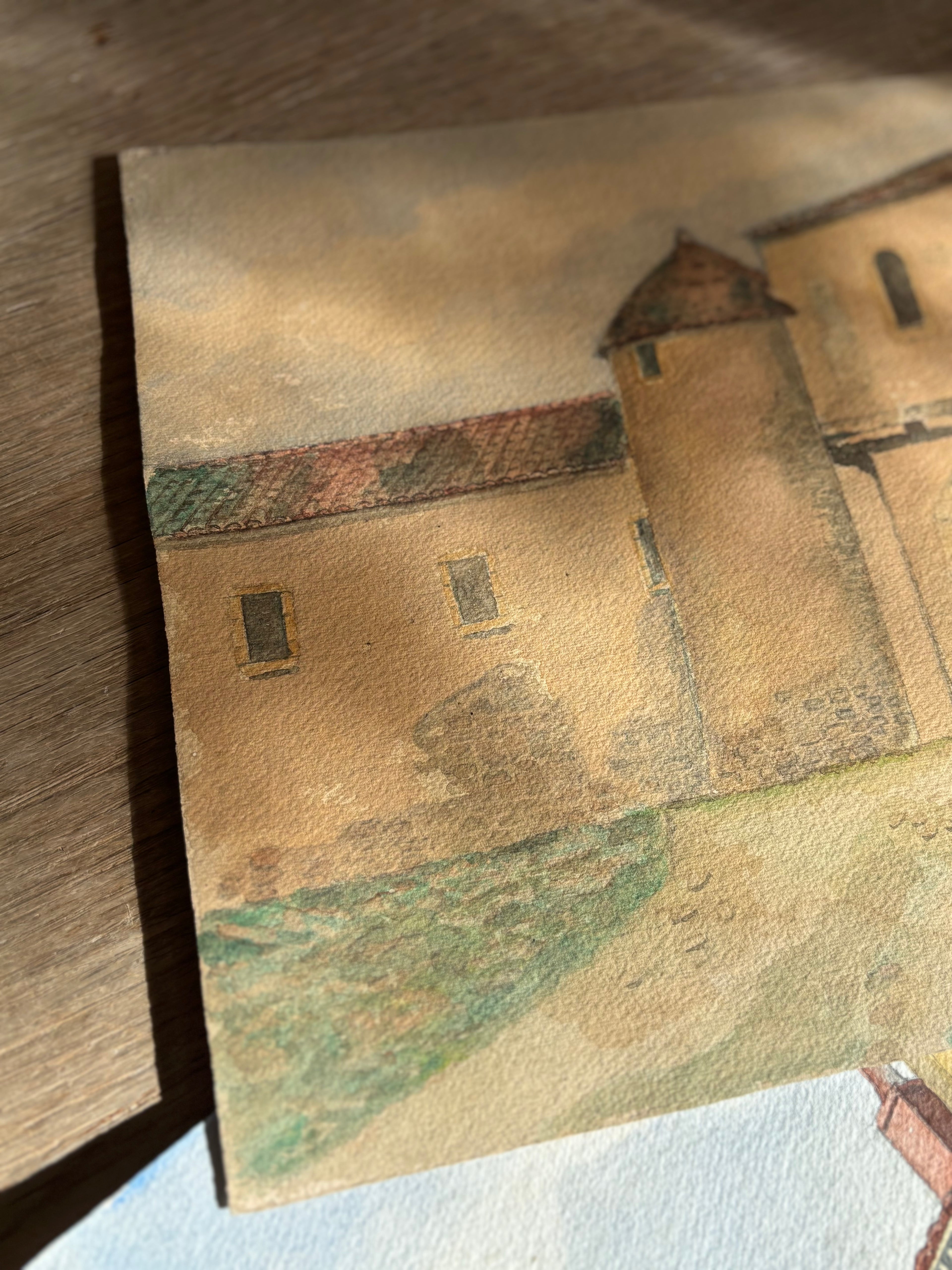 Mid 20th Century French Watercolor | Belle Croix, Chazelles-sur-Lyon