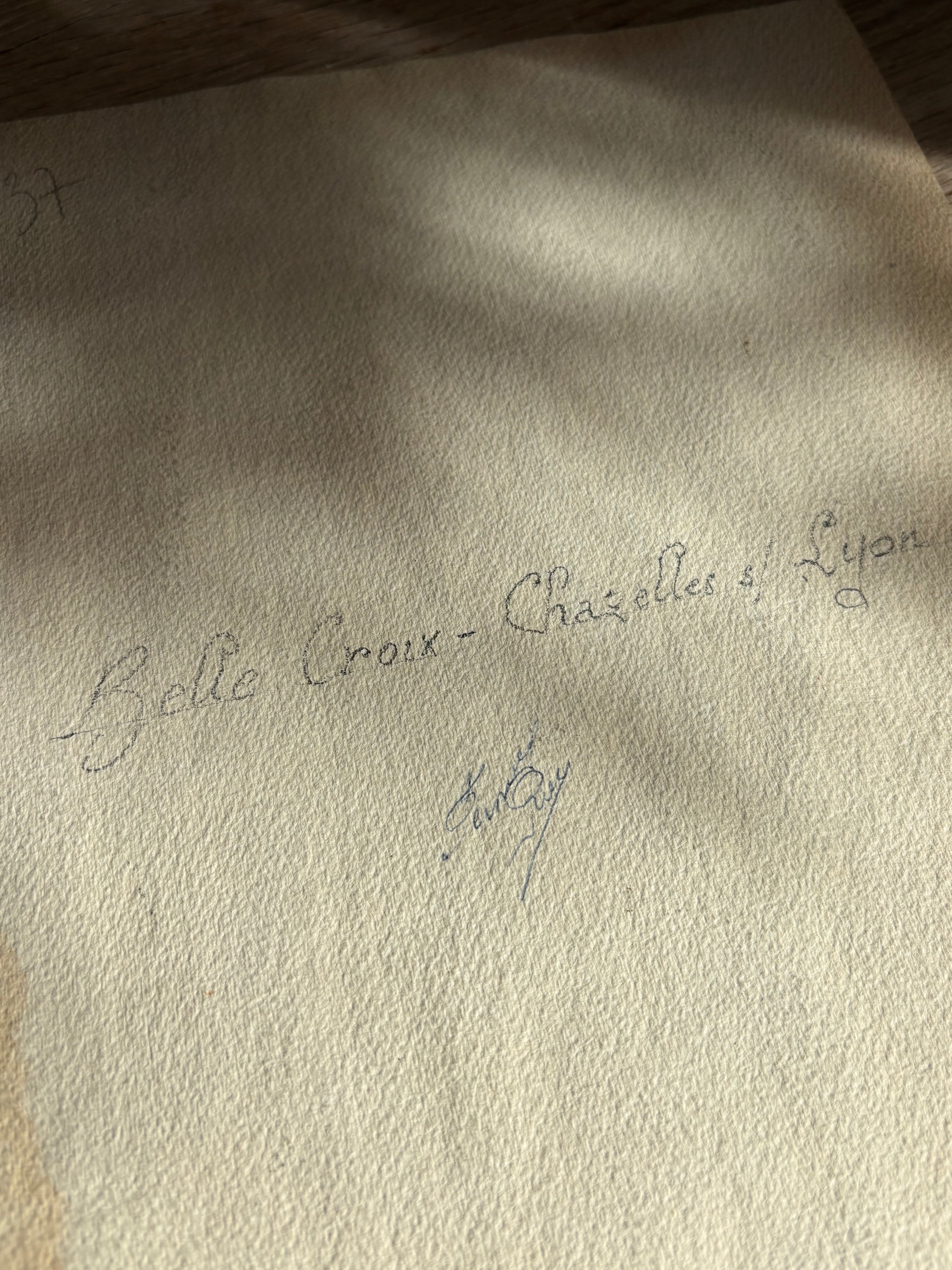 Mid 20th Century French Watercolor | Belle Croix, Chazelles-sur-Lyon