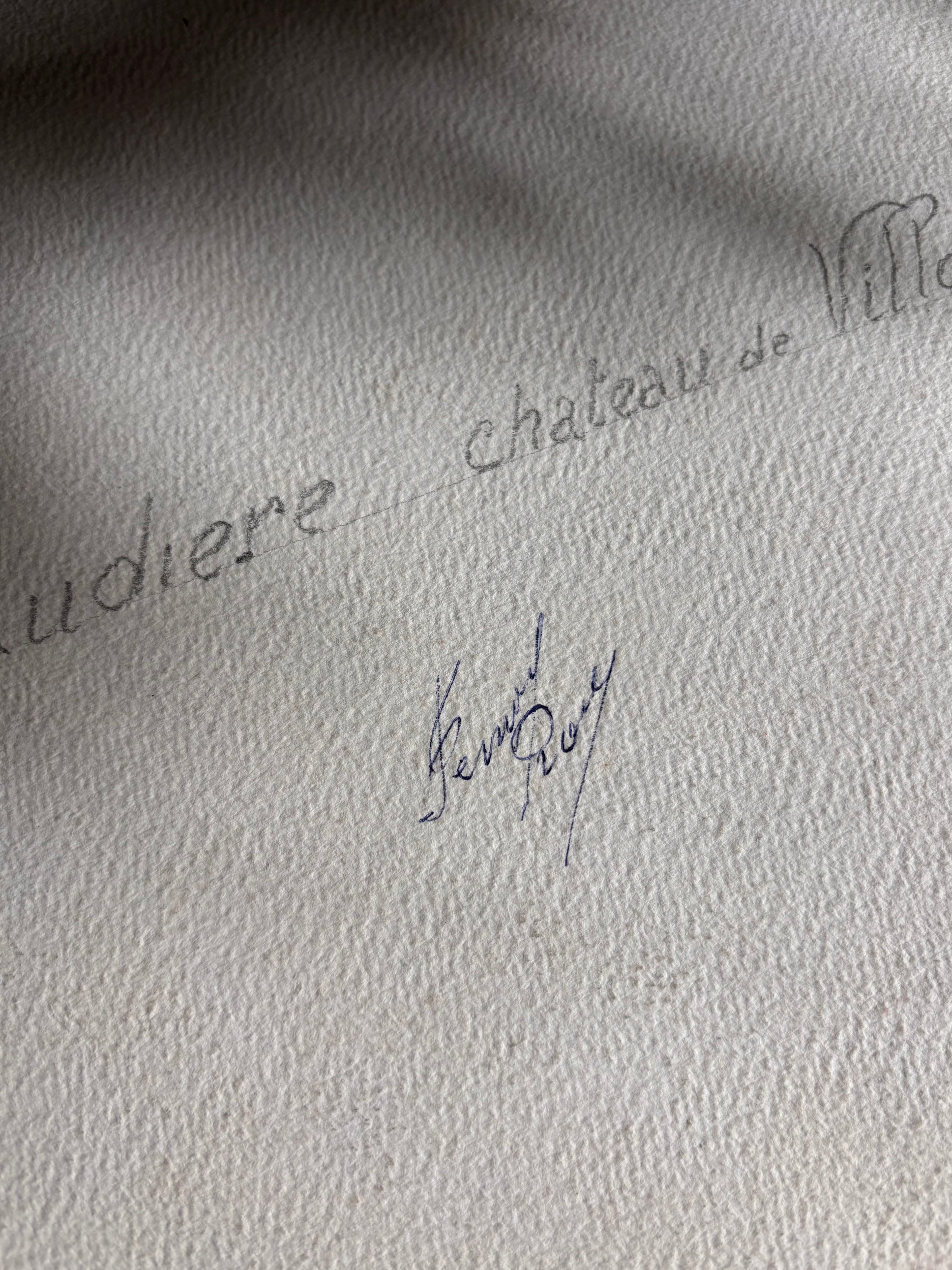 Mid 20th Century French Watercolor Painting | La Pacaudière, Château de Villozon