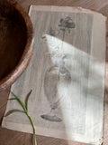 Antique French Charcoal Roses in a Vase Still Life Drawing, Signed