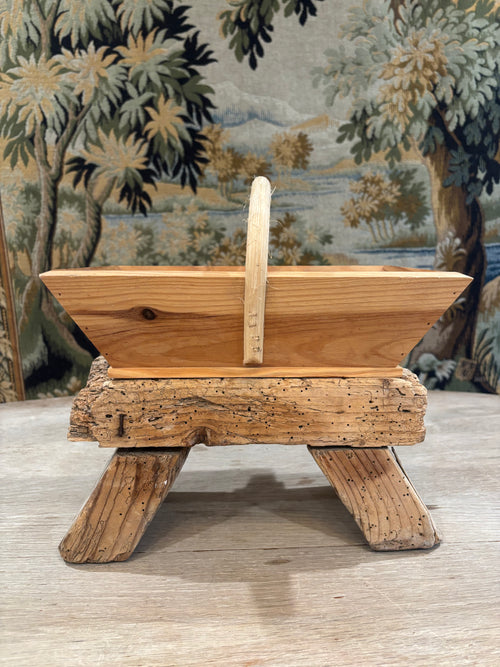 Vintage French Wooden Trug Basket