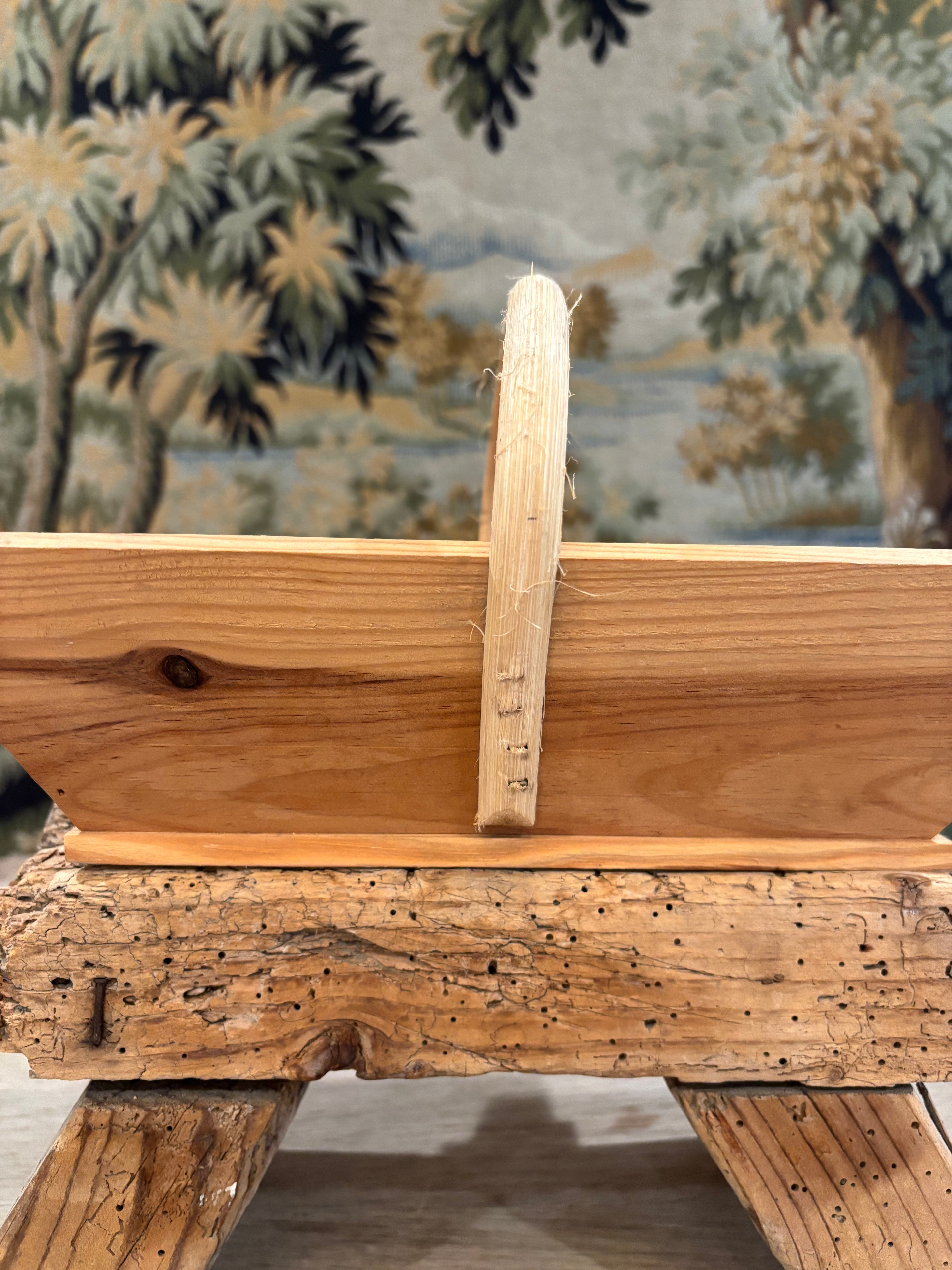 Vintage French Wooden Trug Basket
