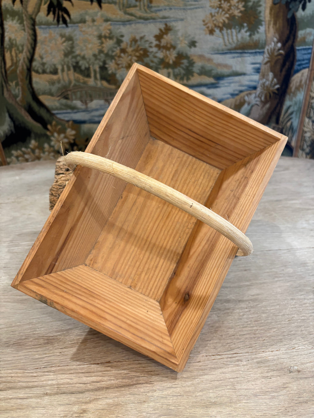 Vintage French Wooden Trug Basket