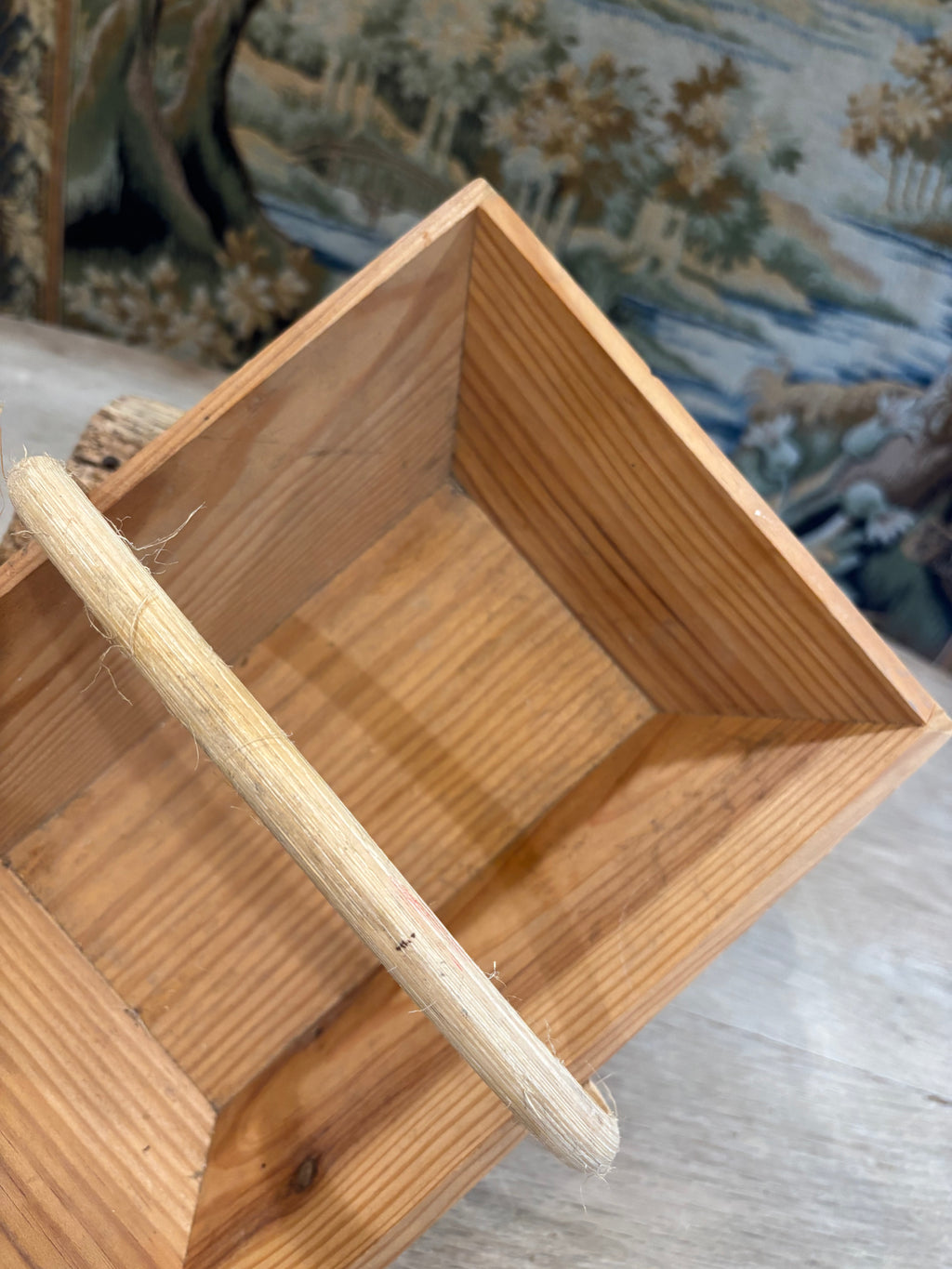 Vintage French Wooden Trug Basket