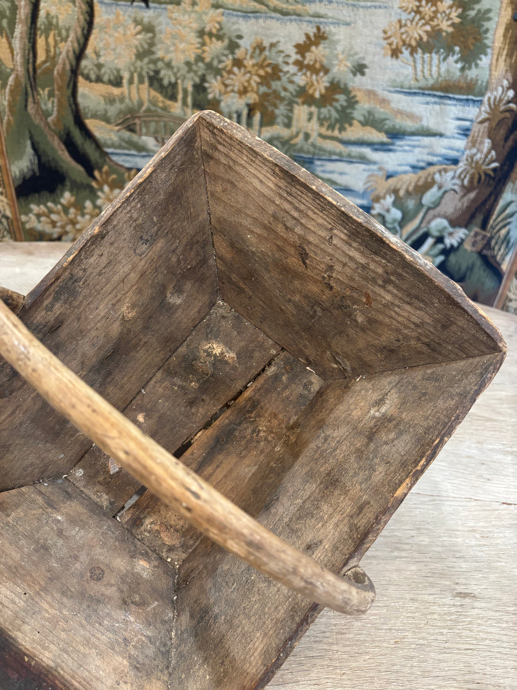Antique French Wooden Trug Basket