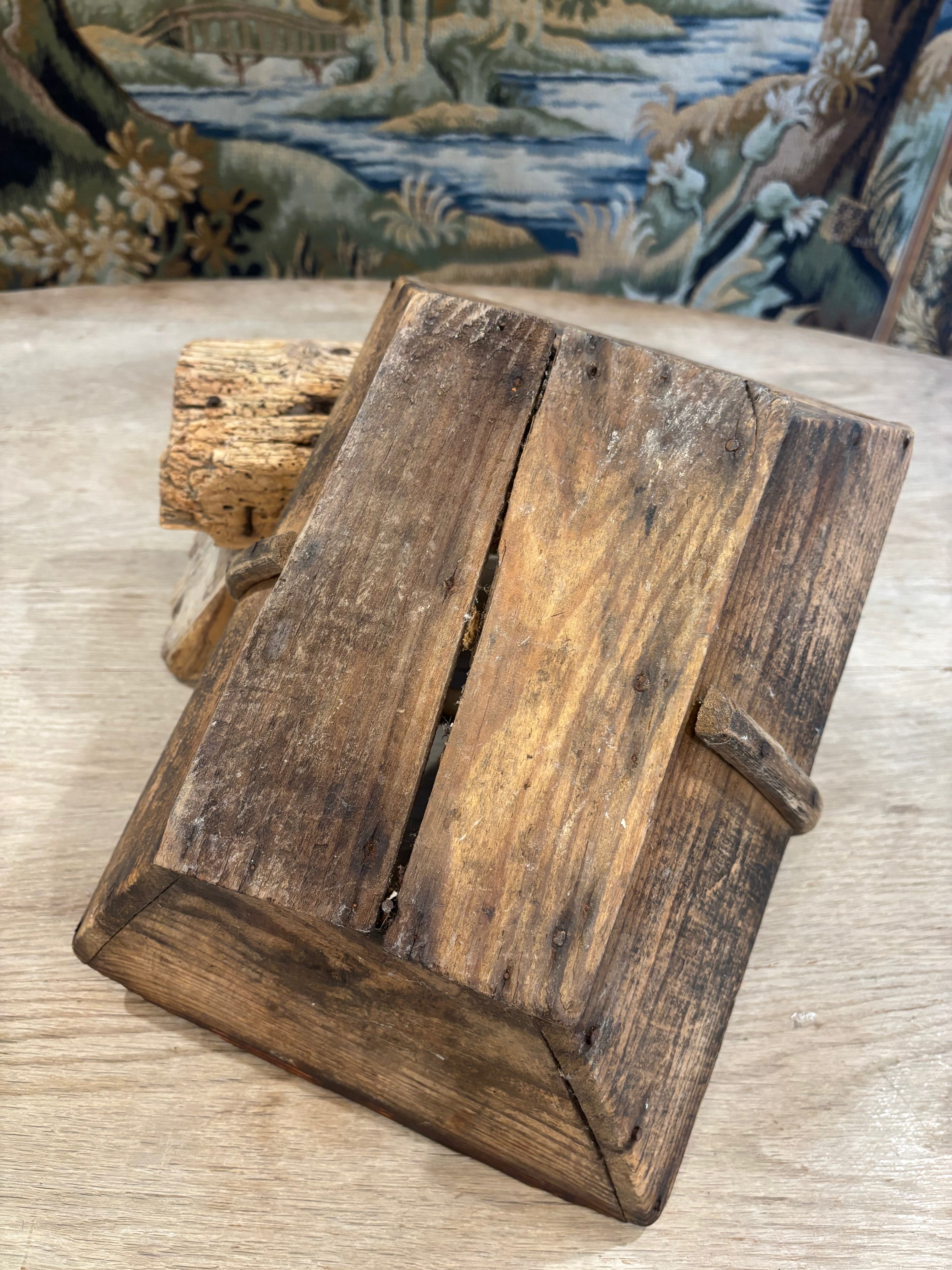 Antique French Wooden Trug Basket