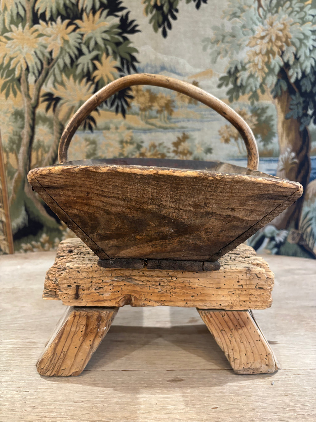 Antique French Wooden Trug Basket