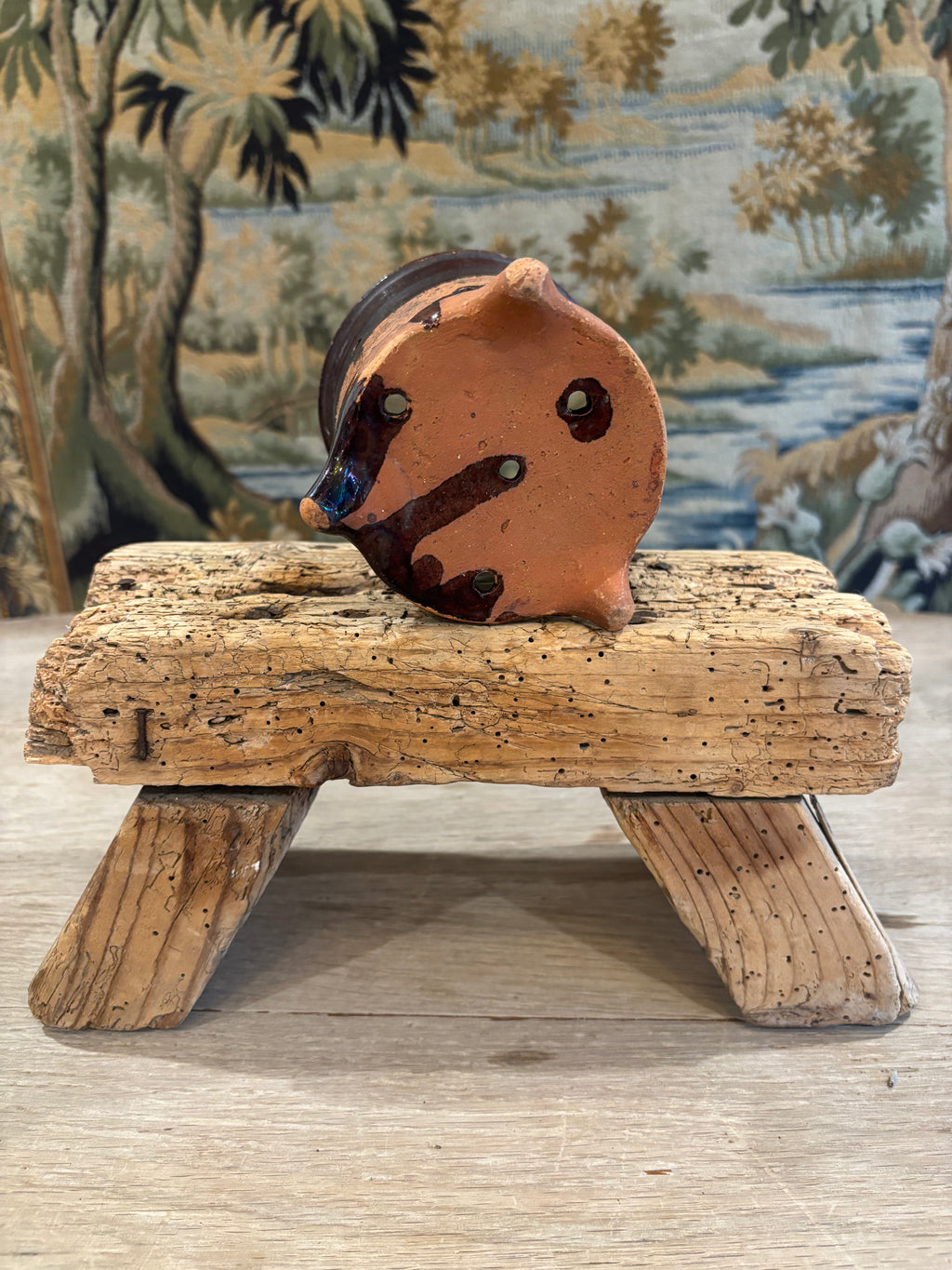 Antique French Drip-Glaze Terracotta Faisselle