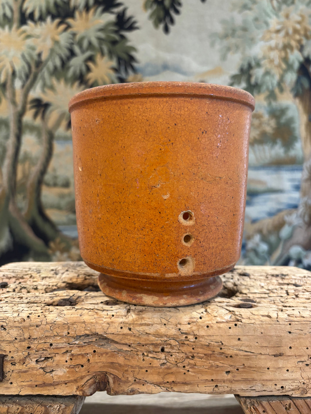 Antique French Glazed Pedestal Faisselle