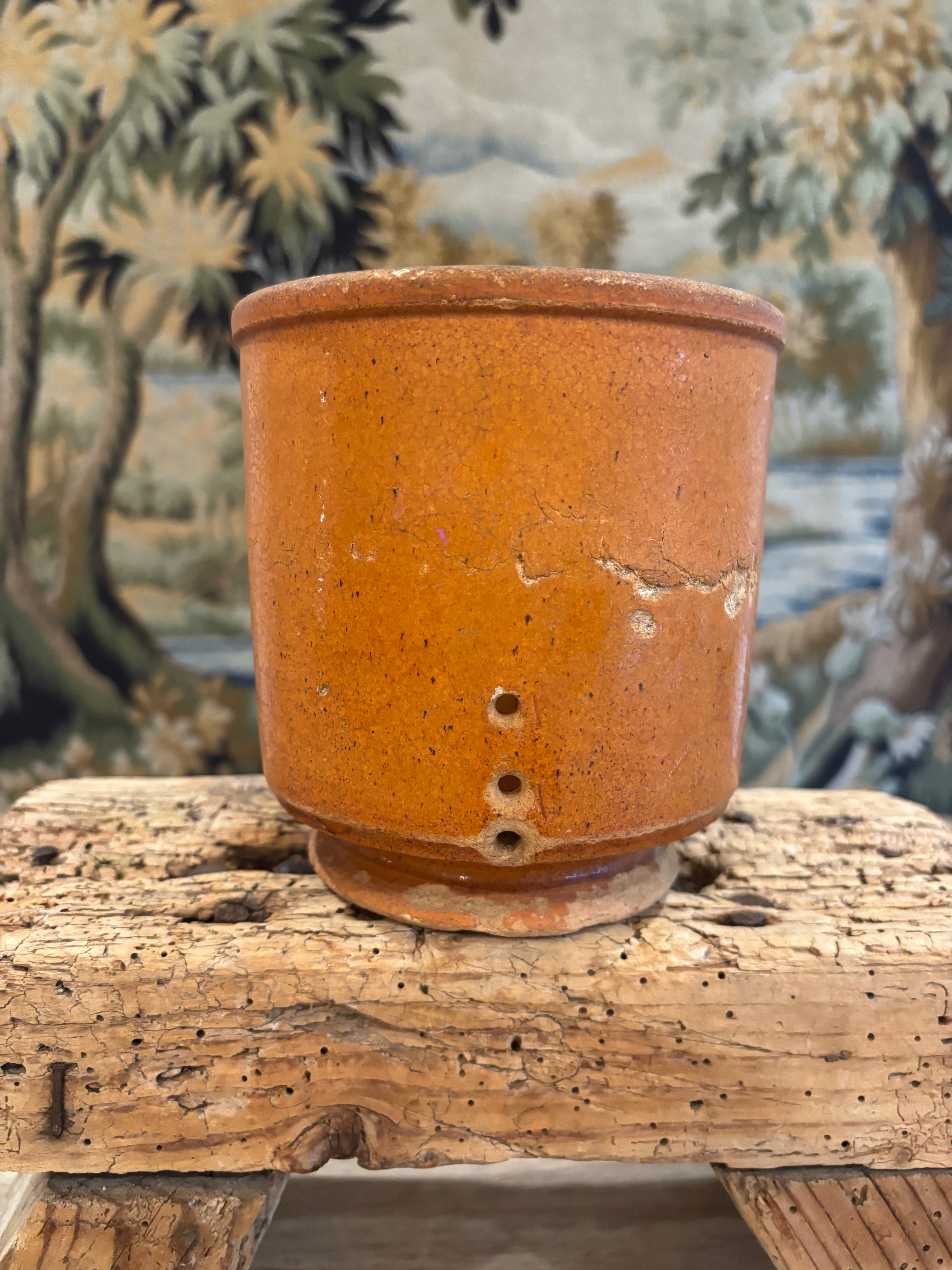 Antique French Glazed Pedestal Faisselle