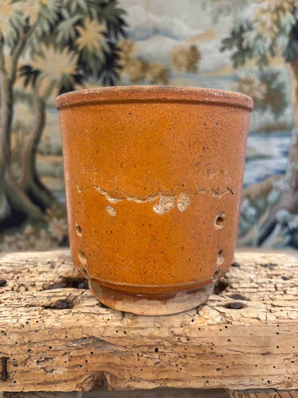 Antique French Glazed Pedestal Faisselle
