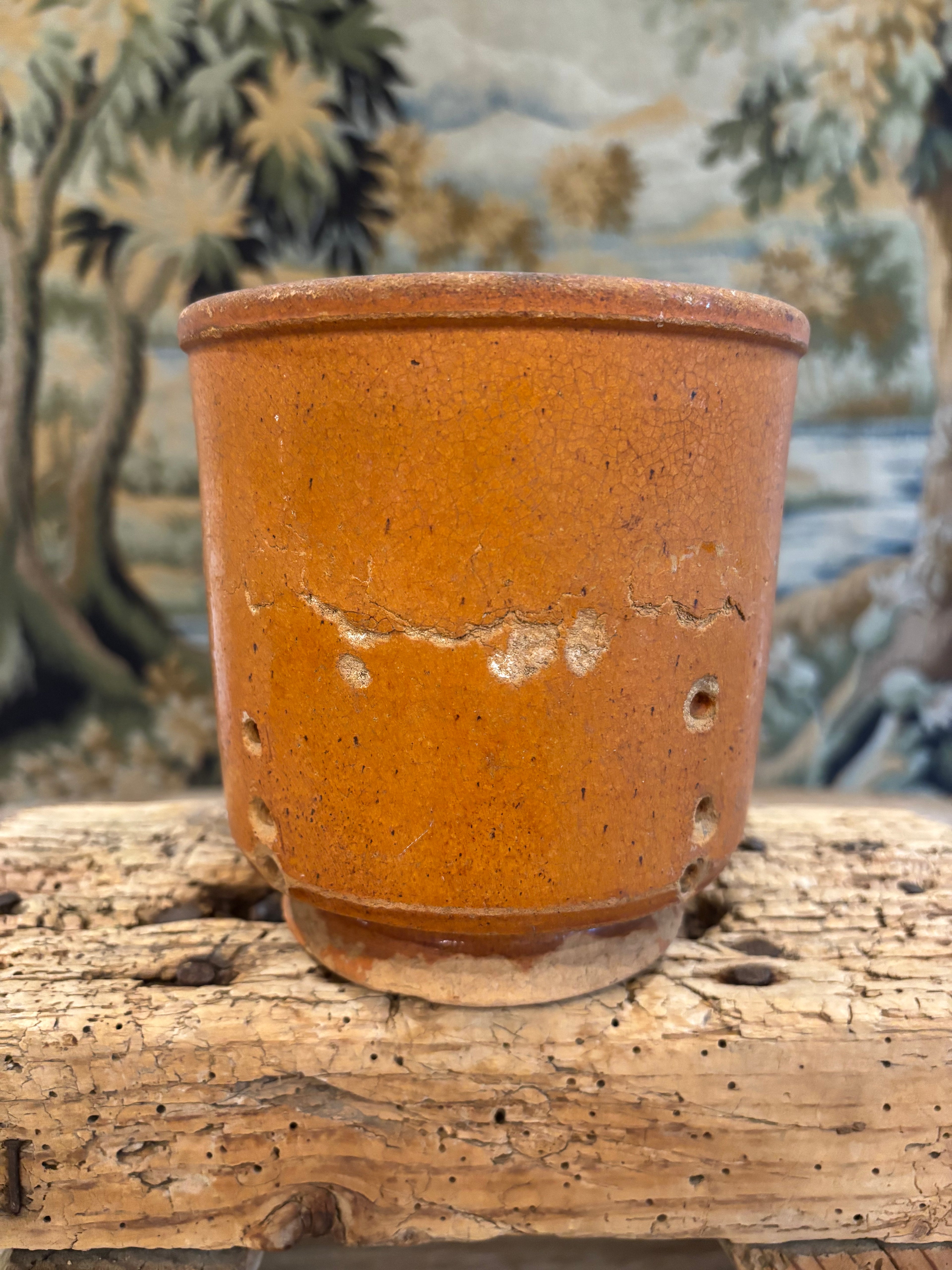 Antique French Glazed Pedestal Faisselle