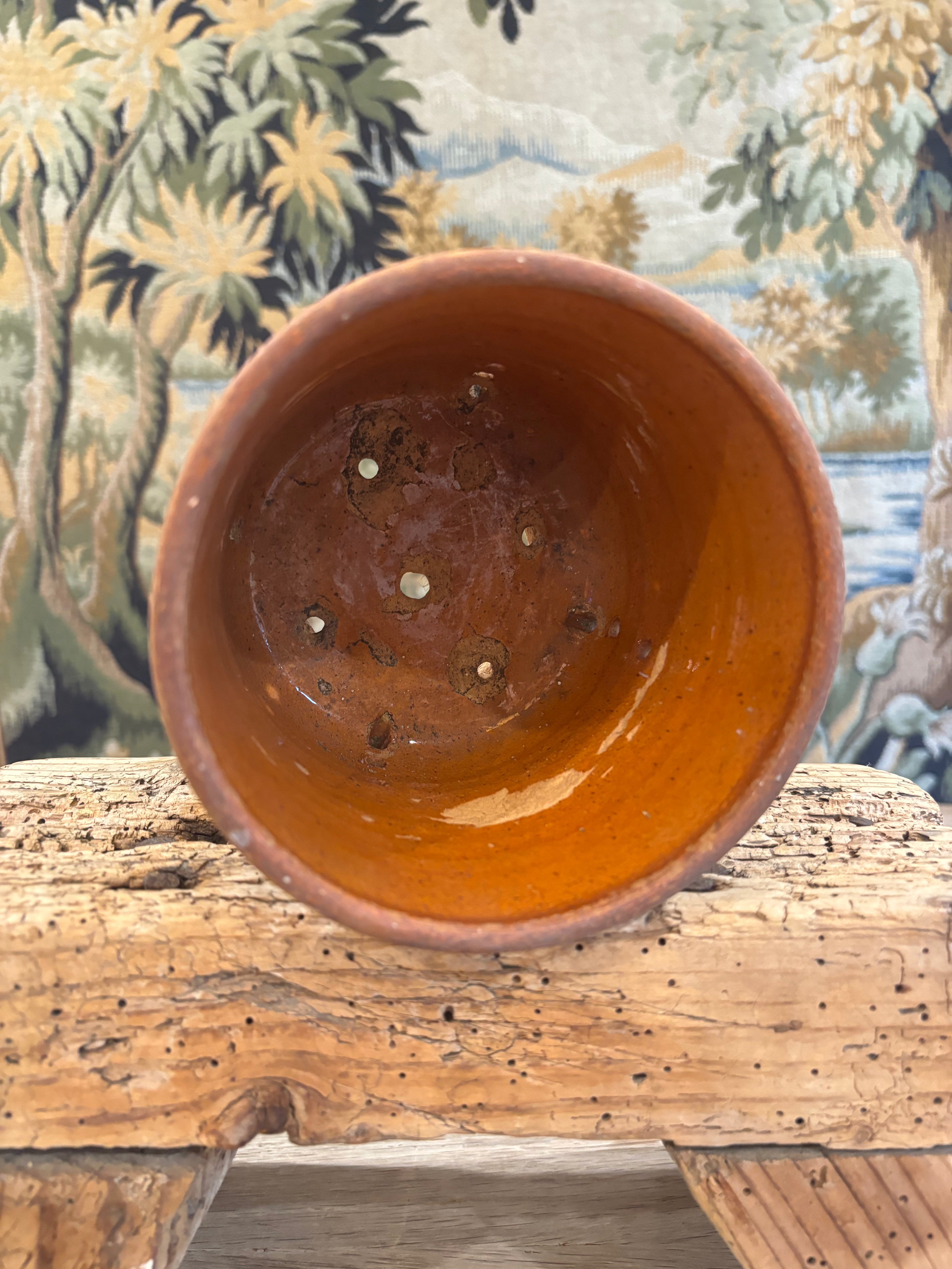 Antique French Glazed Pedestal Faisselle