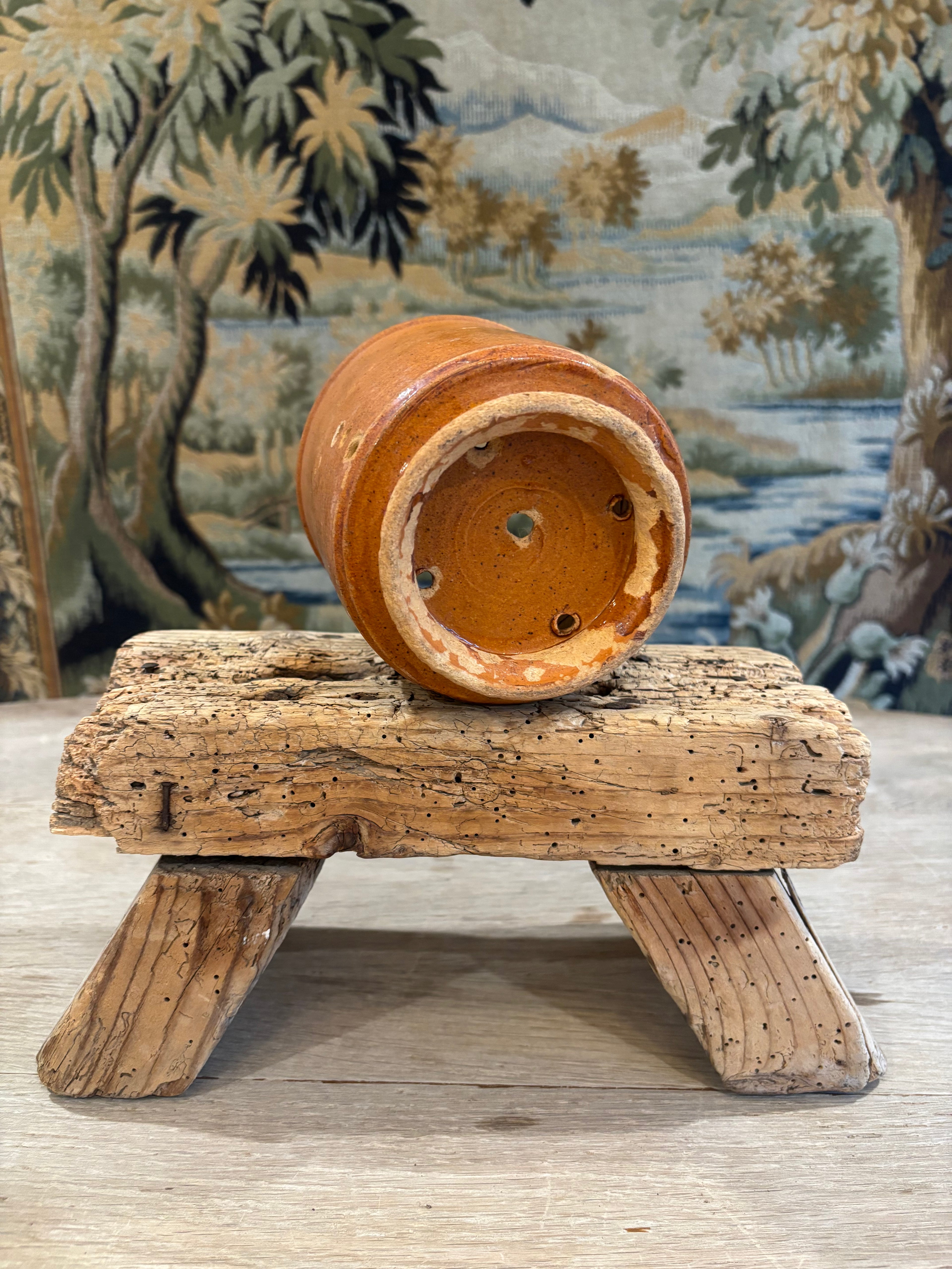 Antique French Glazed Pedestal Faisselle