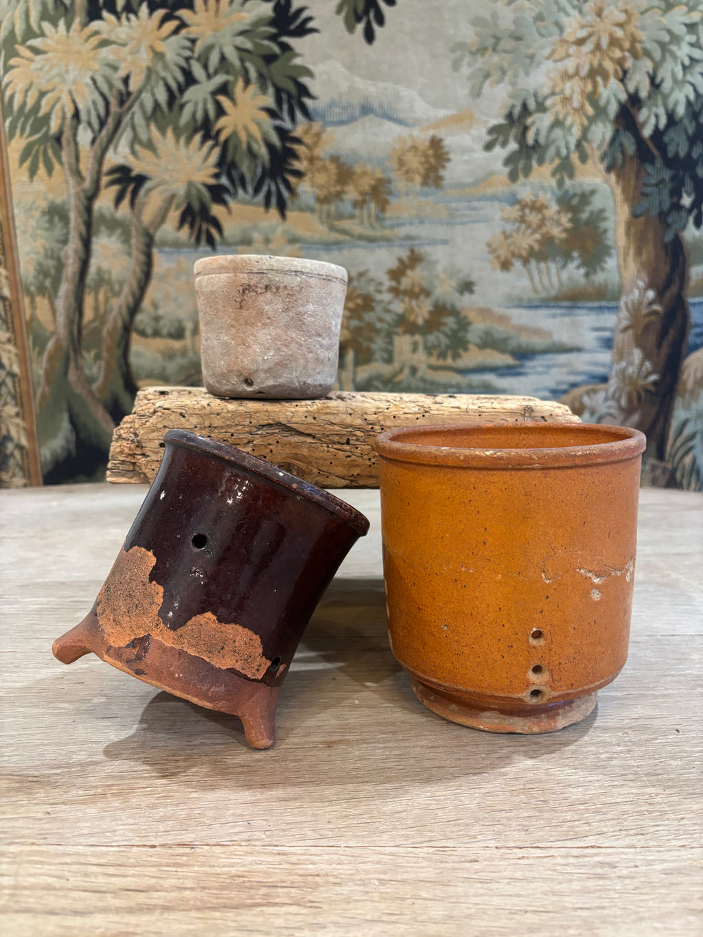 Antique French Drip-Glaze Terracotta Faisselle
