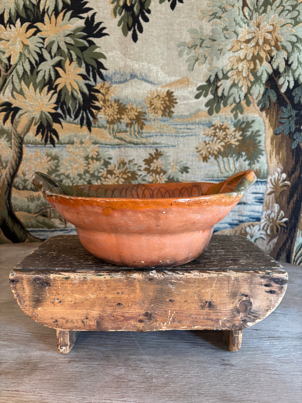 Vintage Mexican Terracotta Cazuela de Barro Cooking Vessel