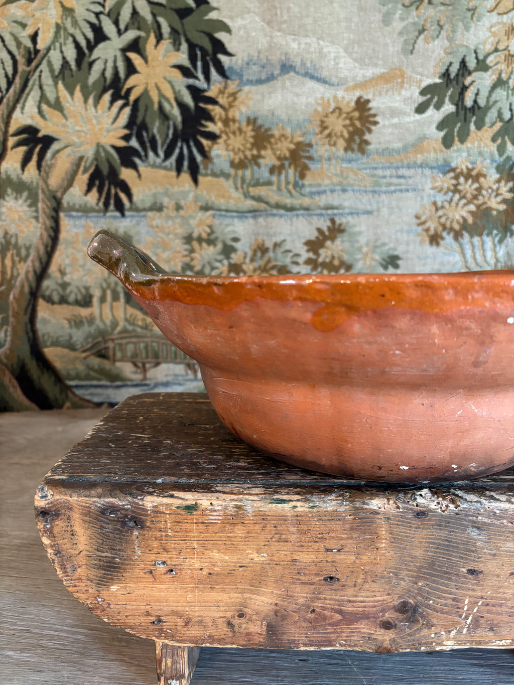 Vintage Mexican Terracotta Cazuela de Barro Cooking Vessel