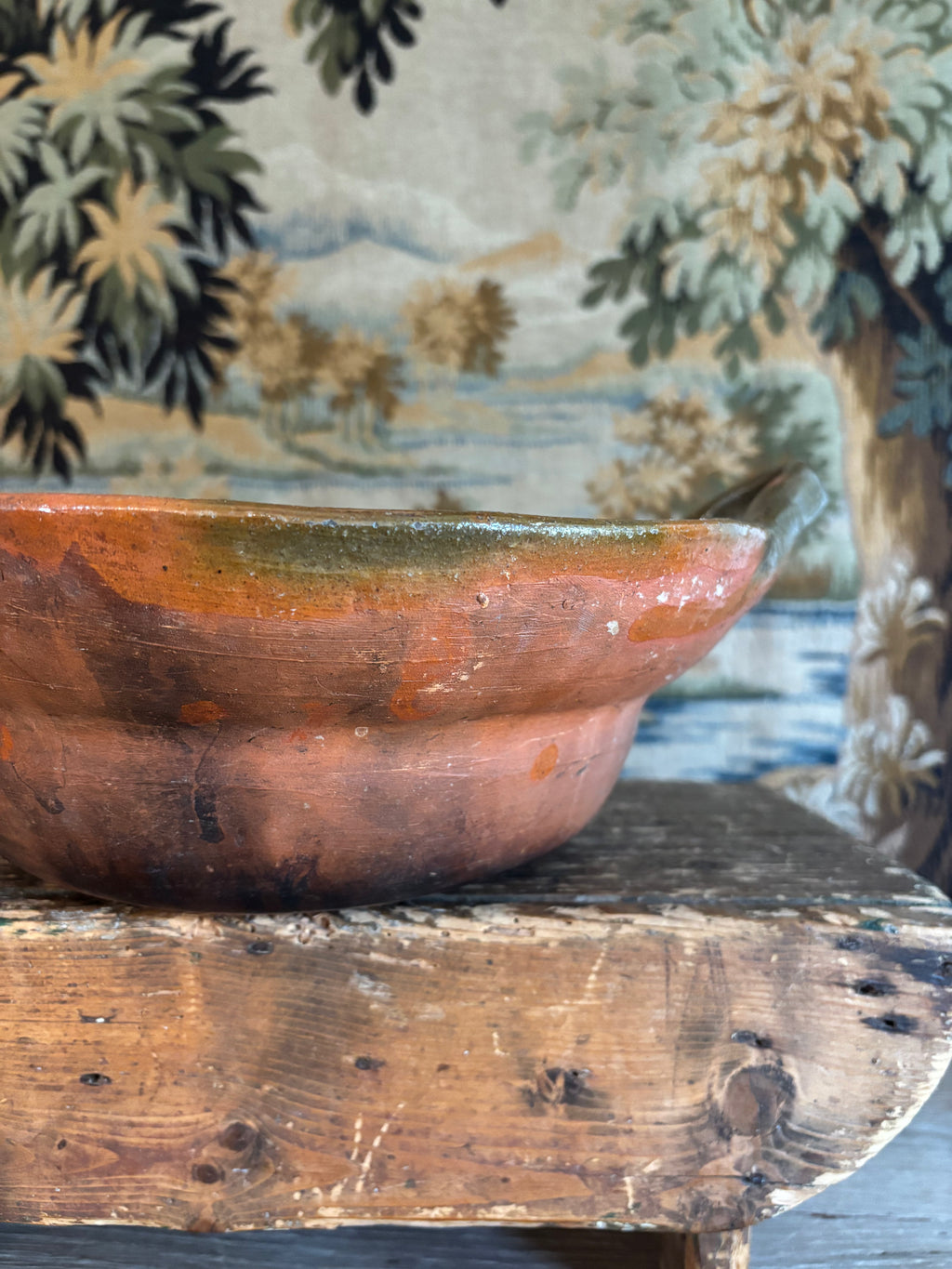 Vintage Mexican Terracotta Cazuela de Barro Cooking Vessel