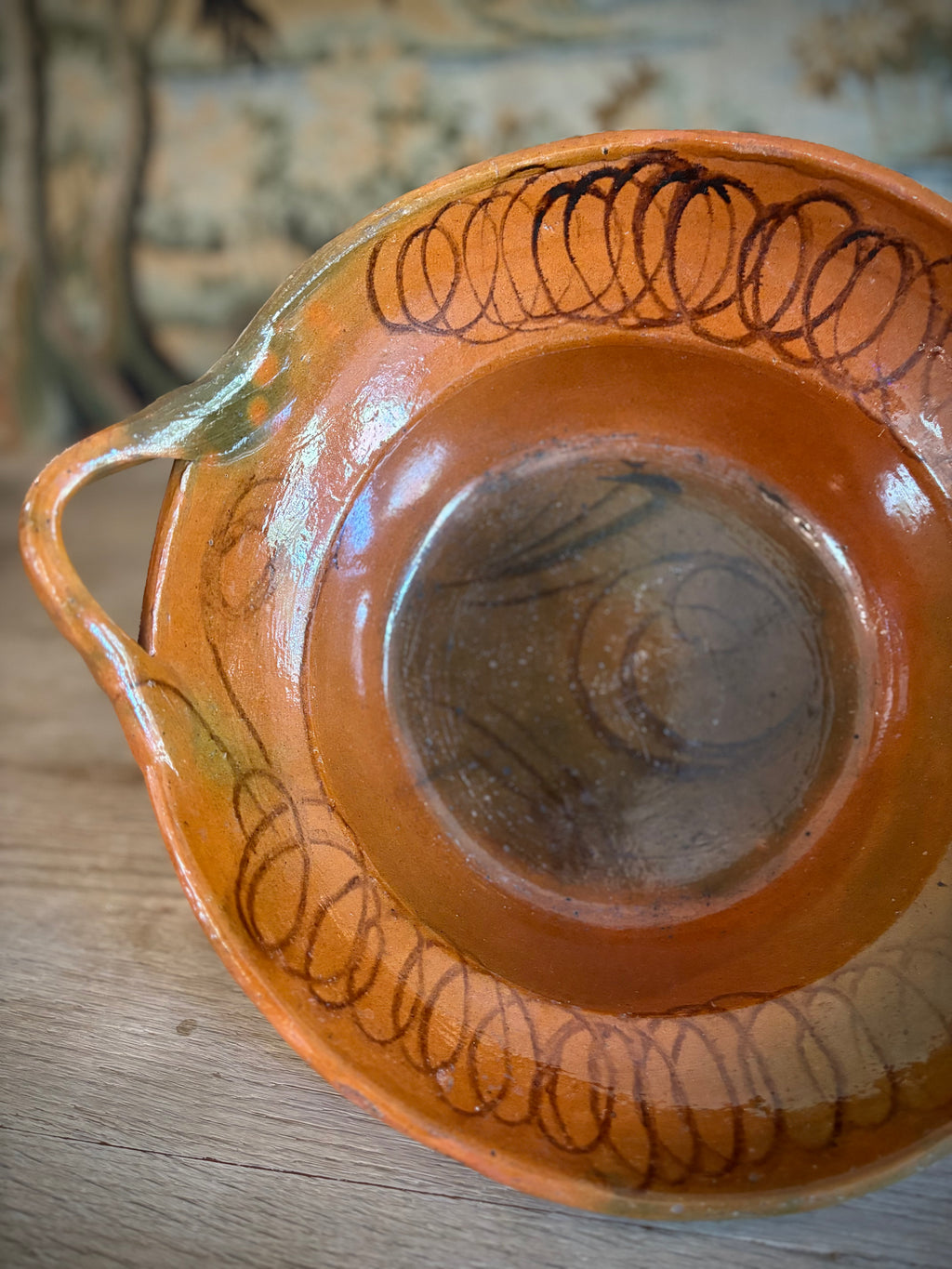 Vintage Mexican Terracotta Cazuela de Barro Cooking Vessel