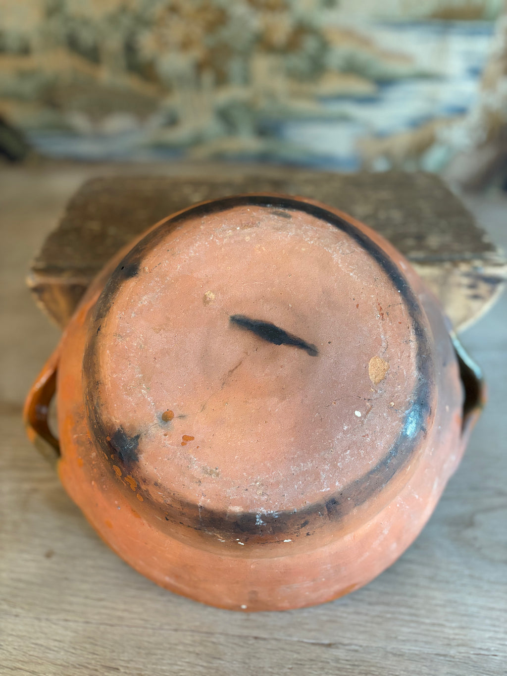 Vintage Mexican Terracotta Cazuela de Barro Cooking Vessel
