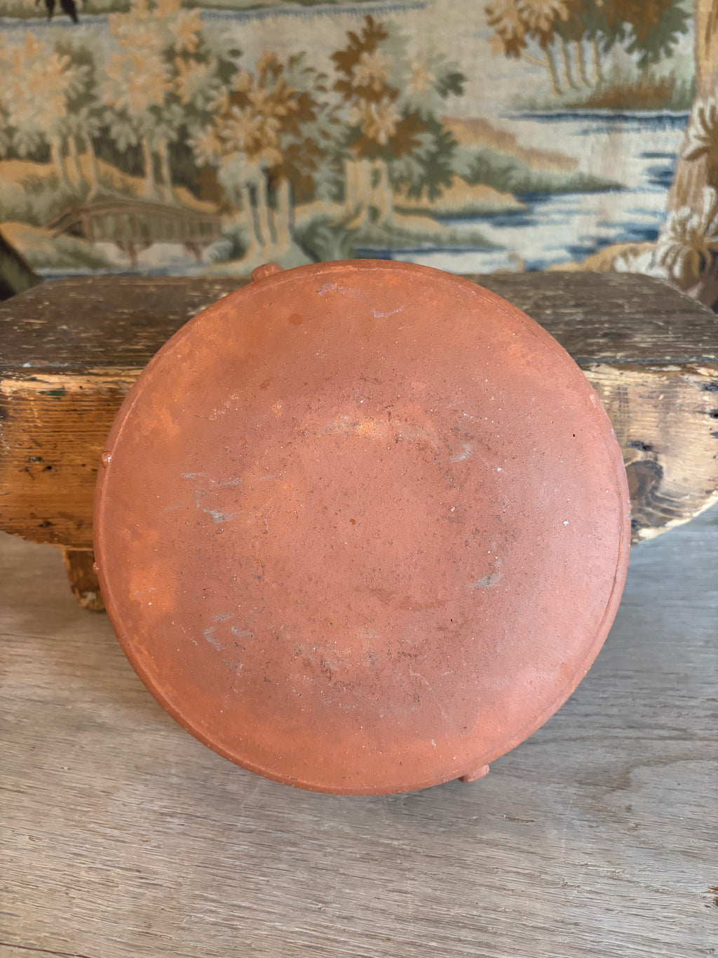 Vintage Glazed Terracotta Cazuela Dish