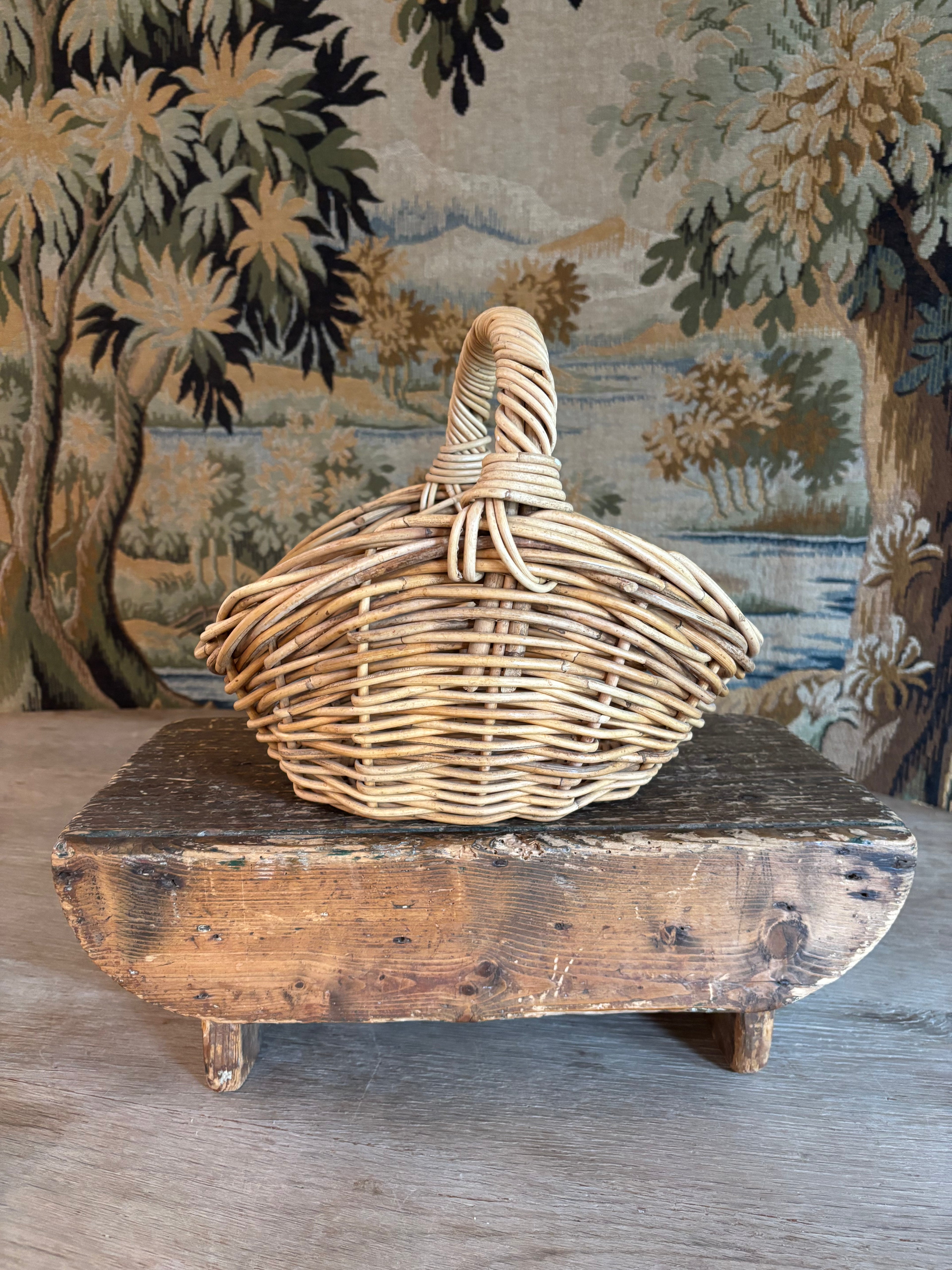Vintage Wicker Gathering Basket