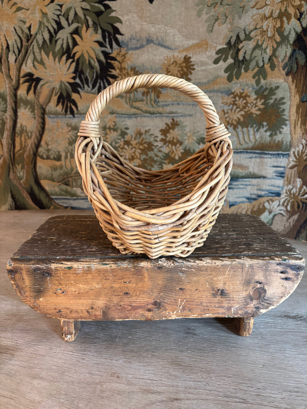 Vintage Wicker Gathering Basket